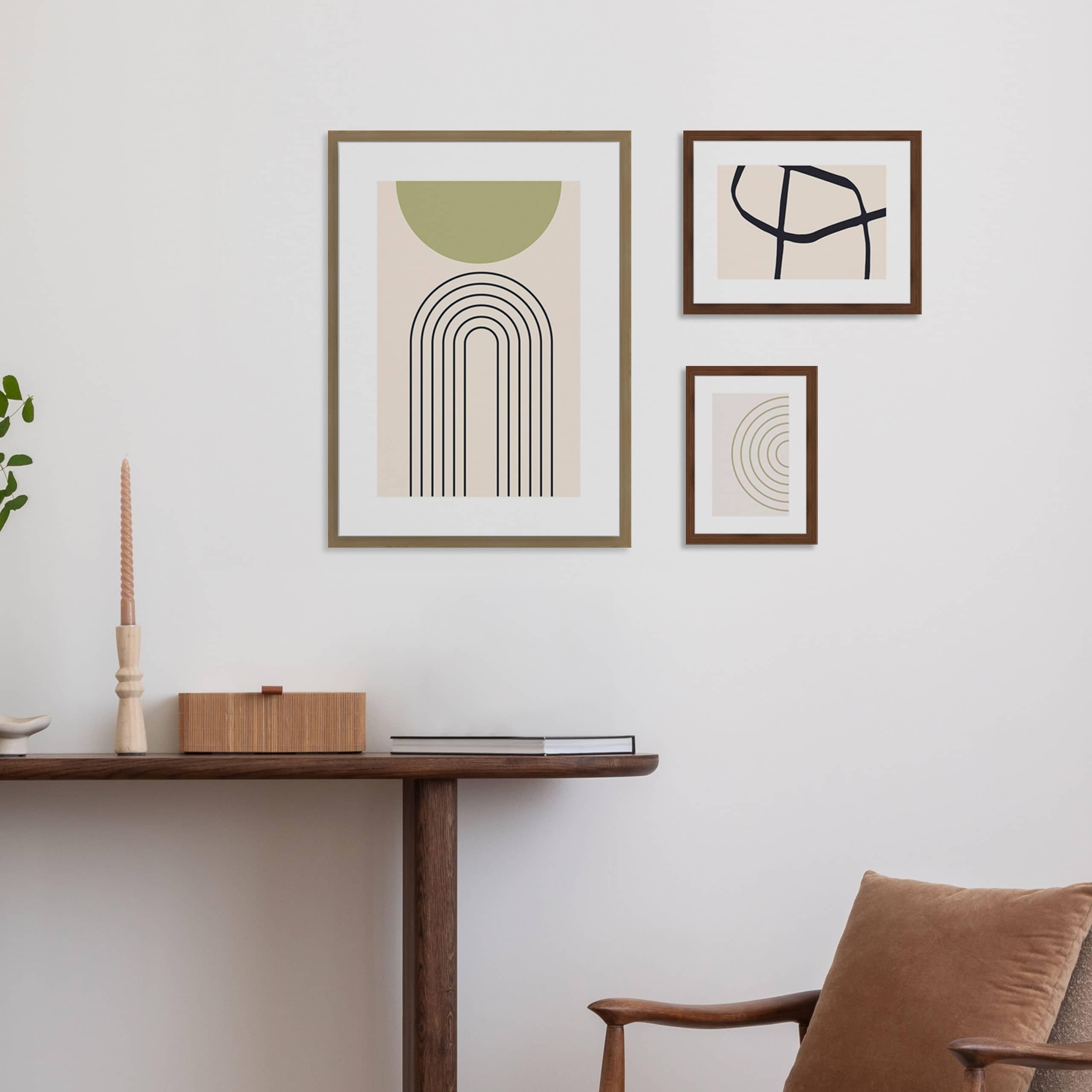 accent by nielsen Holz Bilderrahmen Velino, Set mit 3 Rahmen, Braun | Holz (MDF) Collage im Hoch- & Querformat zum Aufhängen Braun matt Echtglas
