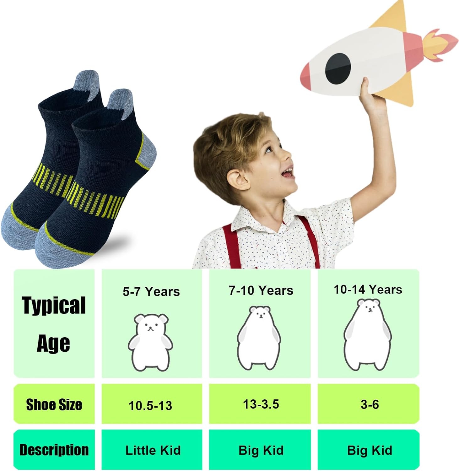 JAMEGIO Boy Socks 12 Pairs Ankle Athletic Sock for Kids Low Cut Sports Casual Sock - Image 7