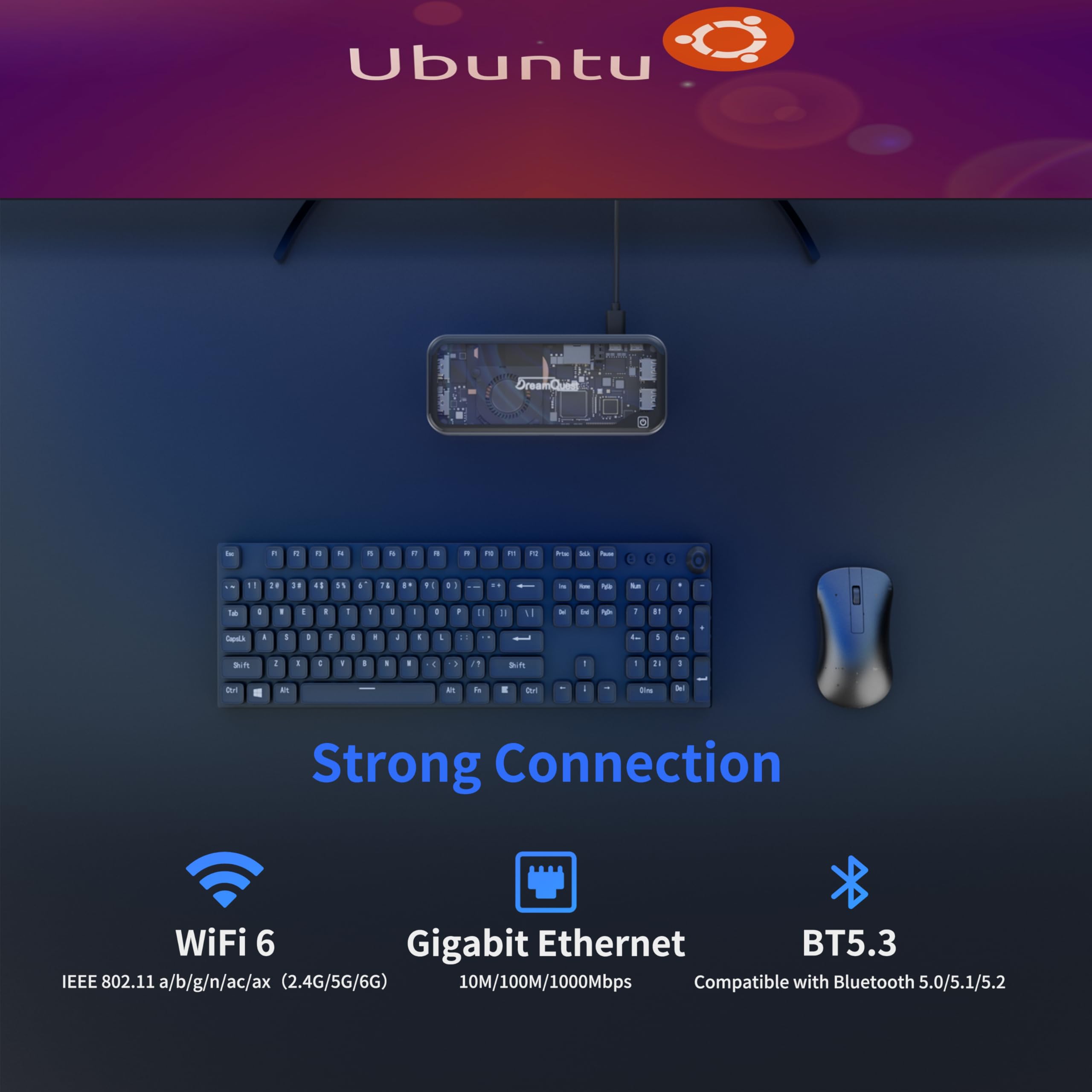DreamQuest Mini PC Stick Linux,Intel N95 (bis zu 3.4Ghz) 12GB DDR5 1TB M.2 SSD Micro Computer Desktop PC Stick,Dual HDMI+Type C(10Gbps)/WiFi 6/Bluetooth 5.3/USB3.2 für Home/Büro