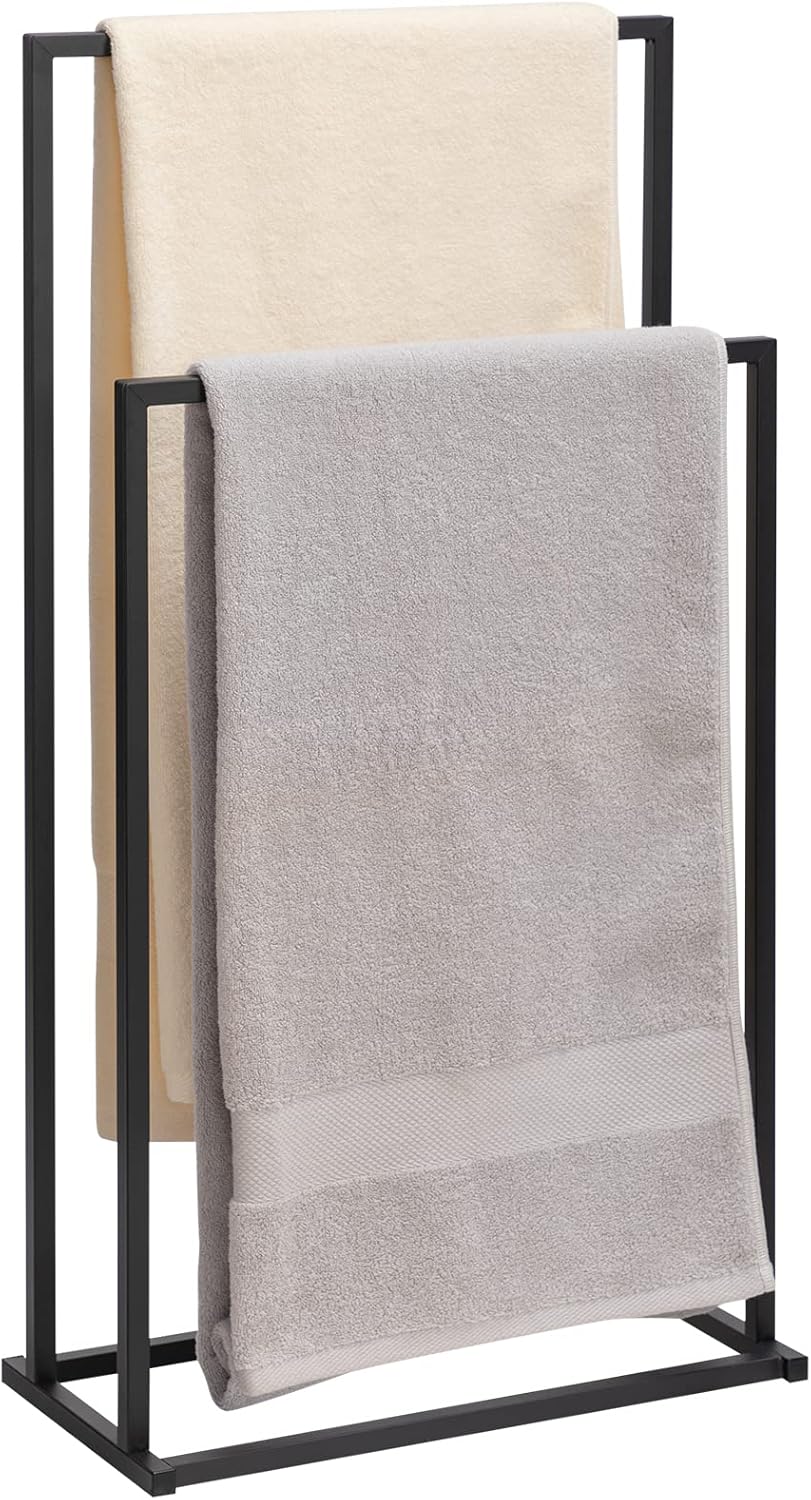 HollyHOME Towel Holder Freestanding Field 2Layer Metal Towel Ladder