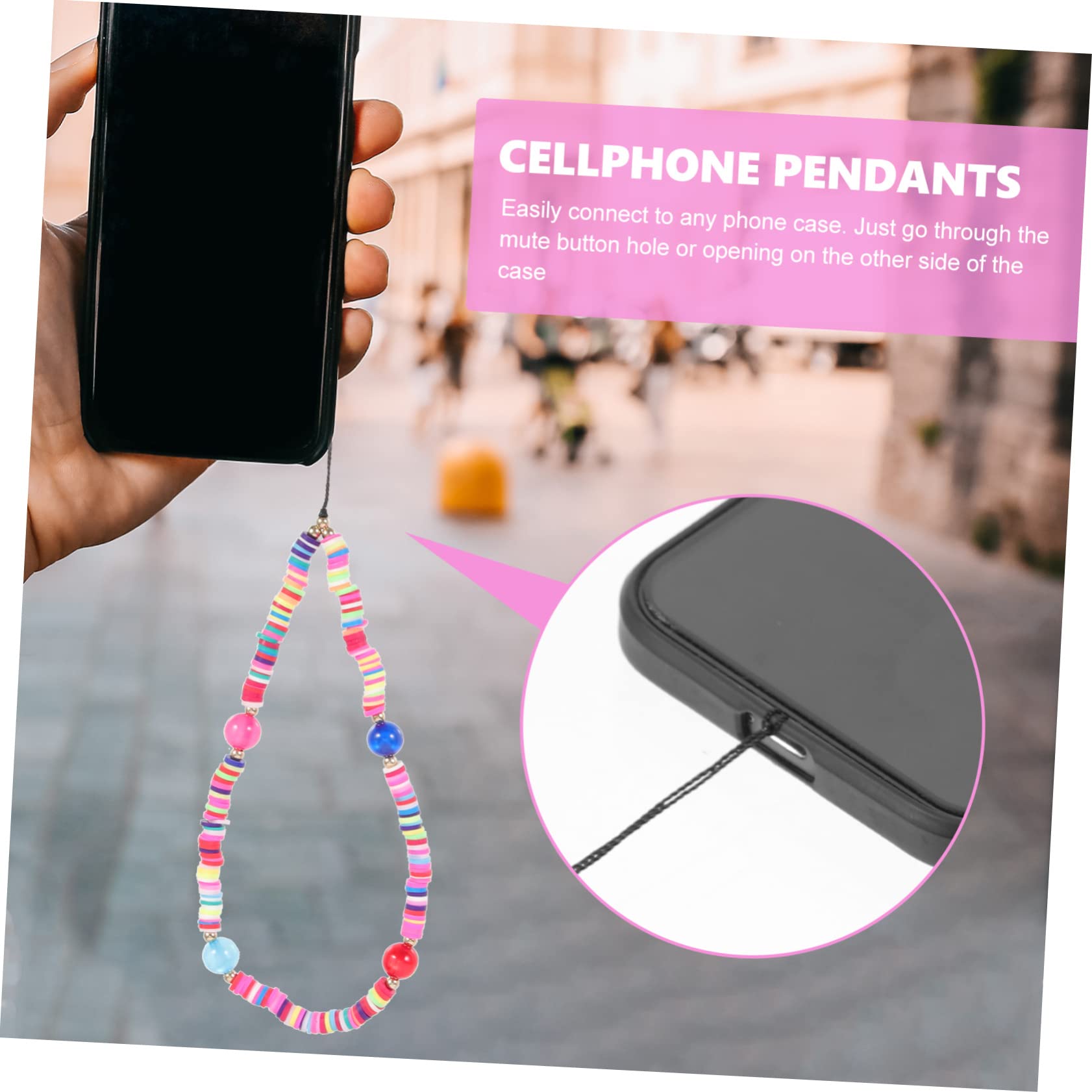 Housoutil Correas Para Teléfonos Móviles Colgante Tamishome Encantos Respiradero Acollador Decoración Pulseras De Teléfono Con Cuentas Cordones De Teléfono Con Cuentas