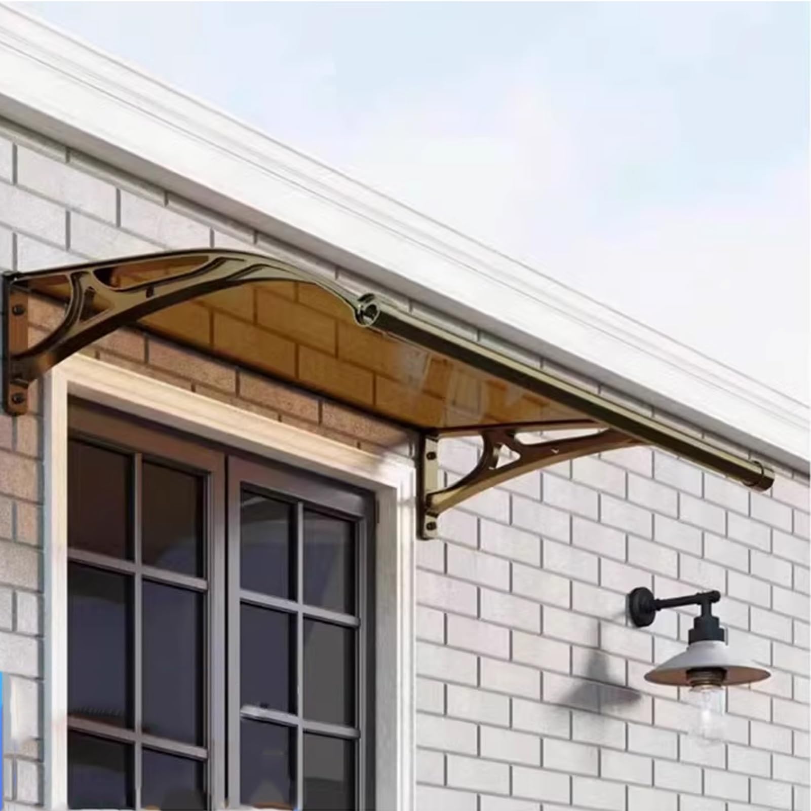 Auvent de porte d'entrée polycarbonate solide protection pluie et neige