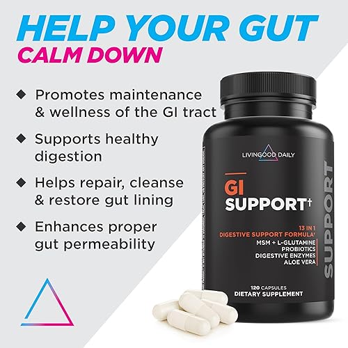 Miniatura 2 de Livingood Daily Suplemento de desintoxicación de limpieza intestinal, soporte gastrointestinal 13 en 1 con L glutamina, aloe vera, enzimas