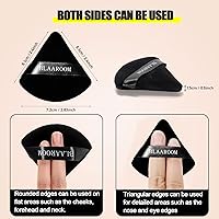 Vista 4 de BLAAROOM 6 esponjas de terciopelo triangulares para polvo, diseño triangular, esponja suave para rostro, contorno de ojos exquisitos, para cuerpo