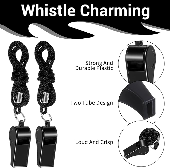100 silbatos para entrenador con cordón negro miniatura 3