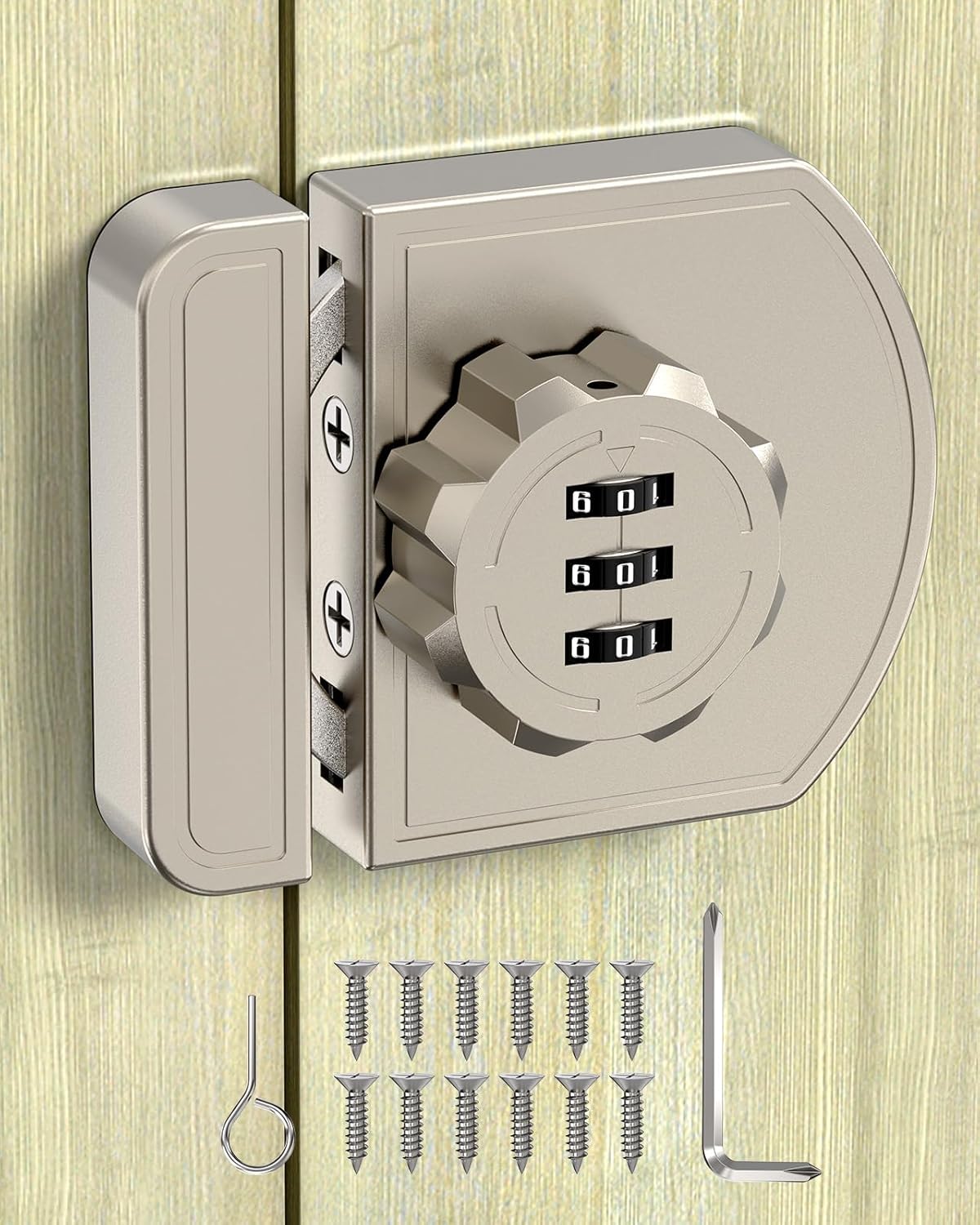 Combination Cabinet Lock, Keyless Drawer Lock for Adults, 180 Degree Door Locks ​with Code for Pantry, Cabinets, Drawers, Closets, Desk, Sliding Doors, Bedroom, Kitchen, Office (White-2PCS)