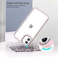 Vista 5 de ULAK Funda transparente para iPhone 12/iPhone 12 Pro, híbrida protectora delgada, transparente, antiarañazos, absorción de golpes, funda protectora