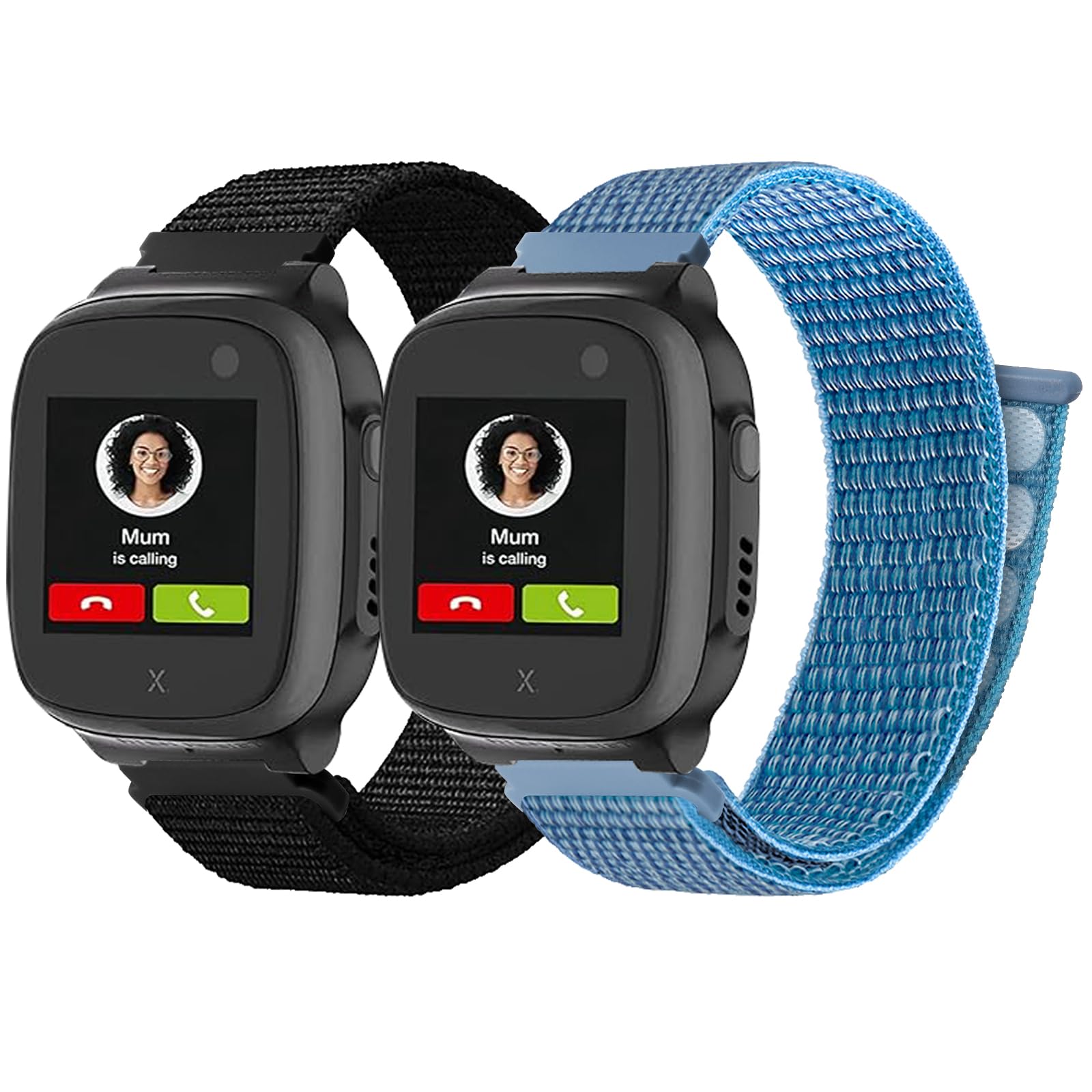 2 Piezas Pulseras de Nylon 16mm Compatibles con Xplora X5 Play/Kidzi/XGO 2/XGO 3, Adorno para Reloj Inteligente Infantil Cómodo Impermeable Ajustable Repuesto para Niñas Niños