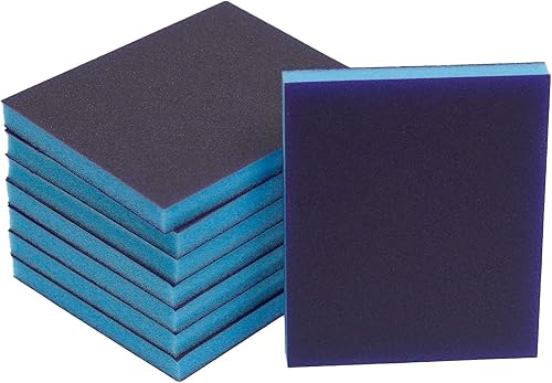 Miniatura 7 de BokWin 16 esponjas de lijado de grano 120grano 220, kit de esponja de arena lavable y reutilizable (grado surtido, 8 piezas de grado 320-400, 8