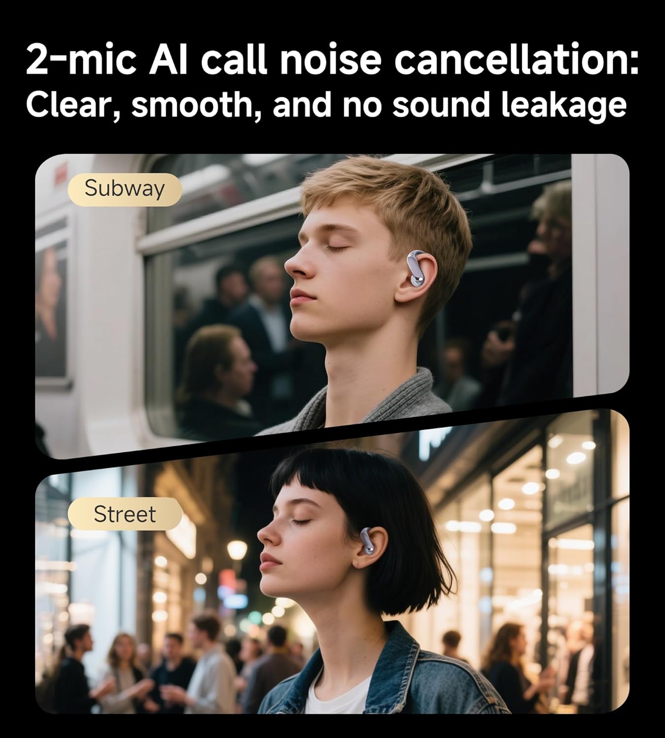 King Lucky Open Ear Headphones Wireless Bluetooth 6.0 Earbuds & Earphones,45H Playtime Comfortable Ear Hook with Mic,IPX5 Waterproof,Multipoint,Ideal for Workout,Running&Sport (Silver Gray) - Image 5