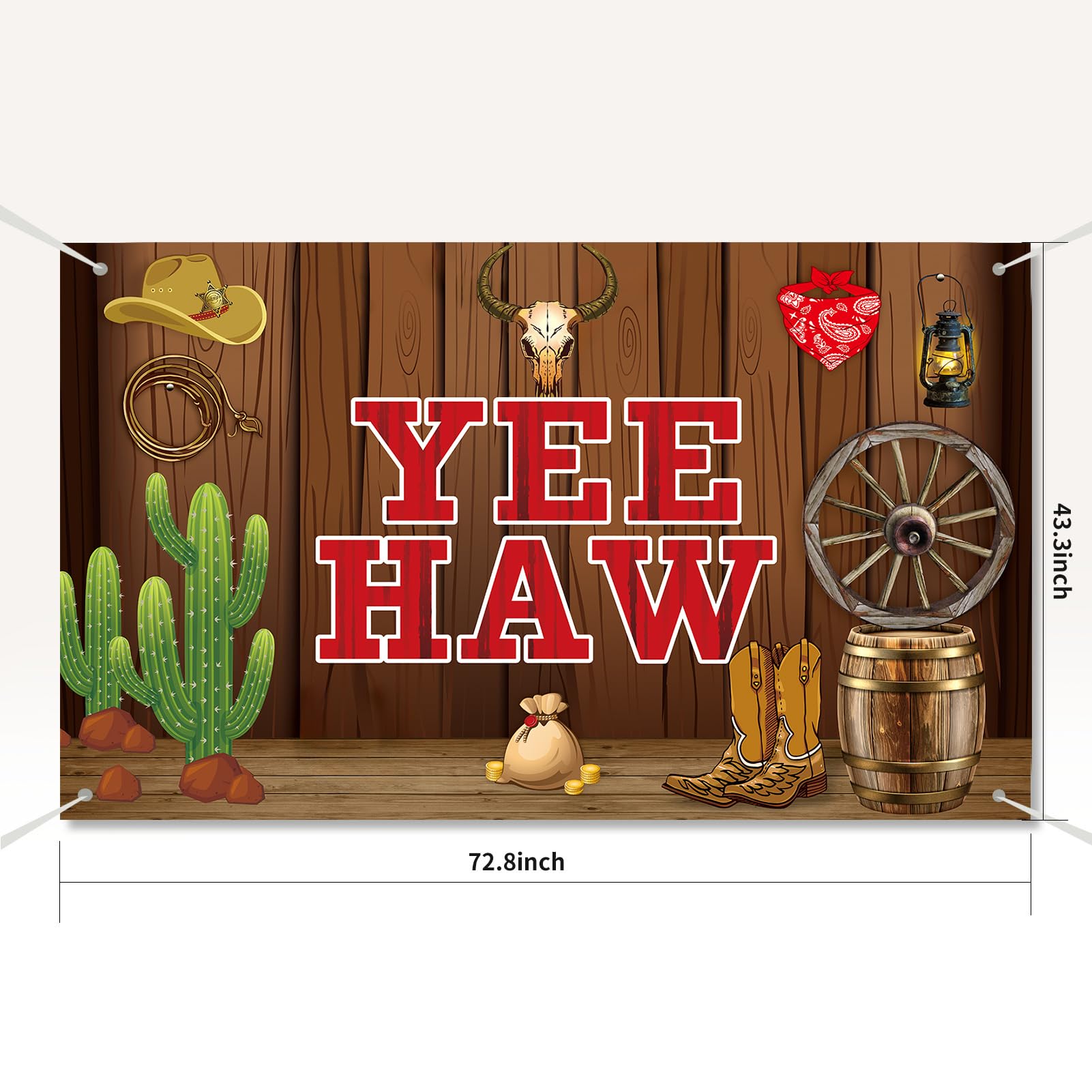 Western Banner Backdrop, Yee Haw Party Decorations, Western & Cowboy Themed Birthday Party Supplies, Wild West Baby Shower Poster Background, Photo Booth Props