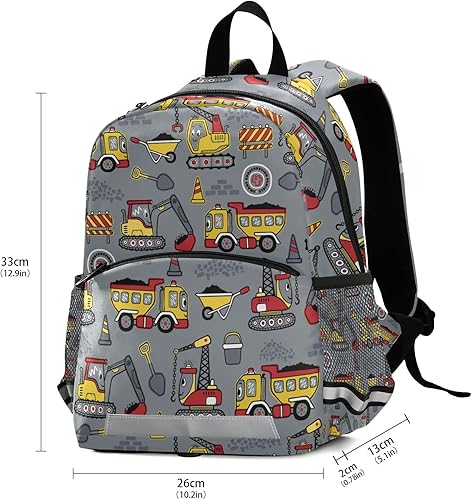Miniatura 2 de Linda mochila para excavadora de coche, mochila escolar para niños, mochila de viaje para niños, mini mochilas pequeñas para jardín de infantes,