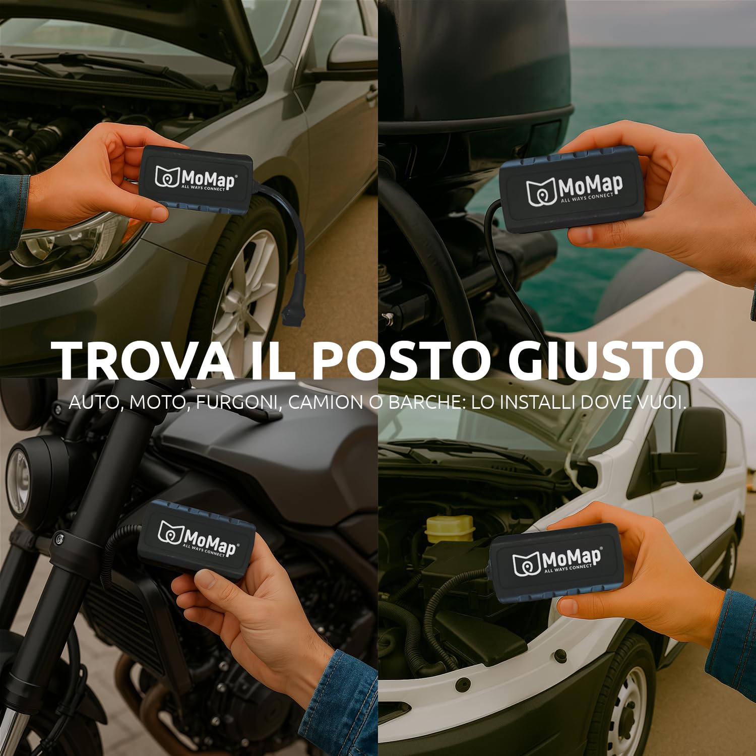 MoMap Start 4G – GPS Tracker per Auto e Moto | Blocco Automatico dell’avviamento dopo 30 secondi | Monitoraggio dello Stato della Batteria | App 100% Italiana e Supporto Clienti 100% Italiano