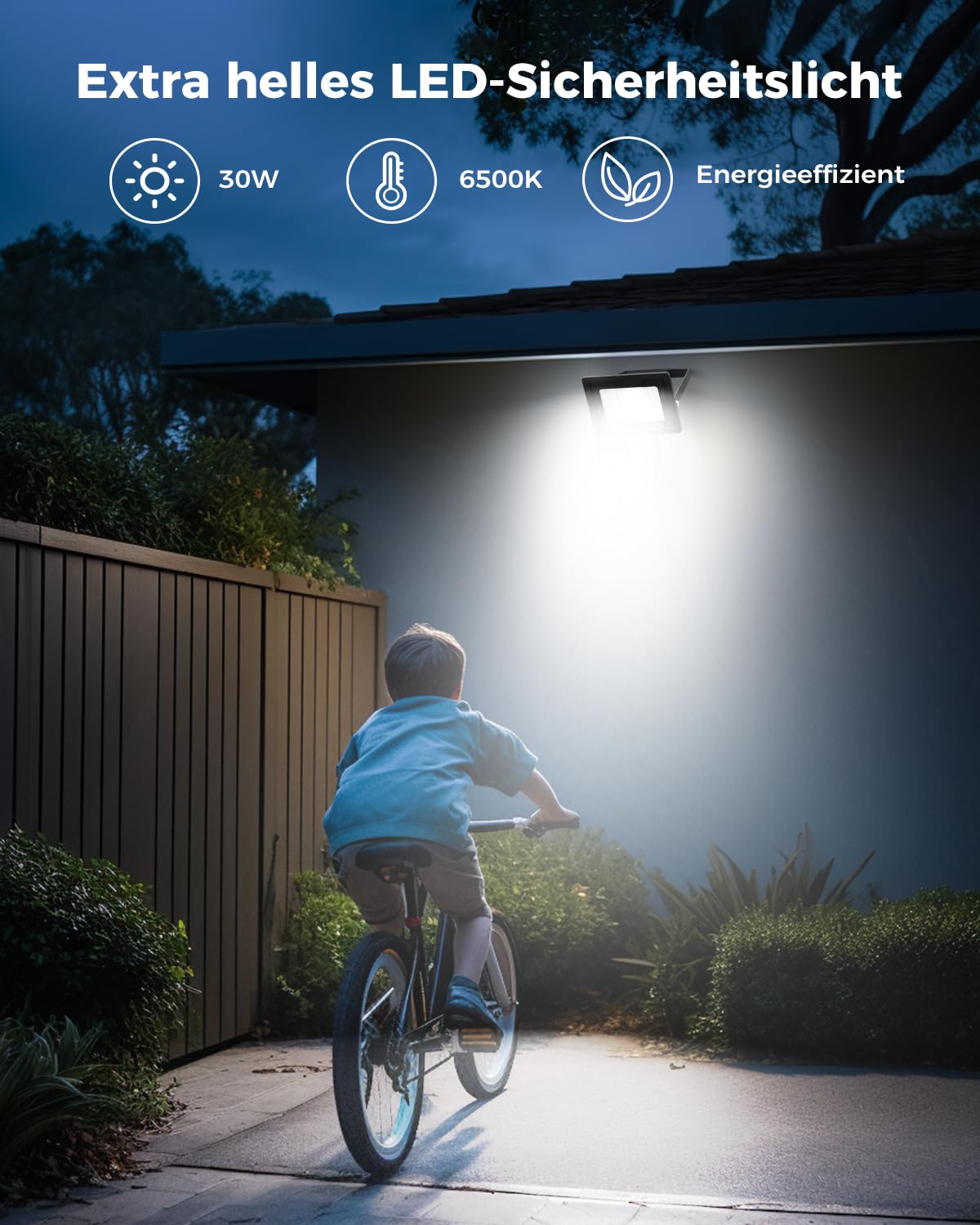 vighep Proyector LED con Sensor de Movimiento Exterior, 30W Superbrillante Foco LED con Mando a Distancia, IP66 Impermeable, Luz Externa 6500K Blanco Frío para Jardín Garaje Patio Pared - 2 Unidades