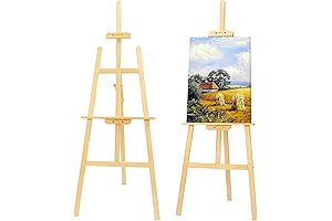 Adjustable Wooden Easel for Painting, Holds Canvases up to 48 Inches