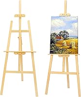 finenolo 45" Adjustable Wooden Easel Stand - 100% Solid Pine Folding Art Easel for Canvas Painting, Kids, Adults & Artists