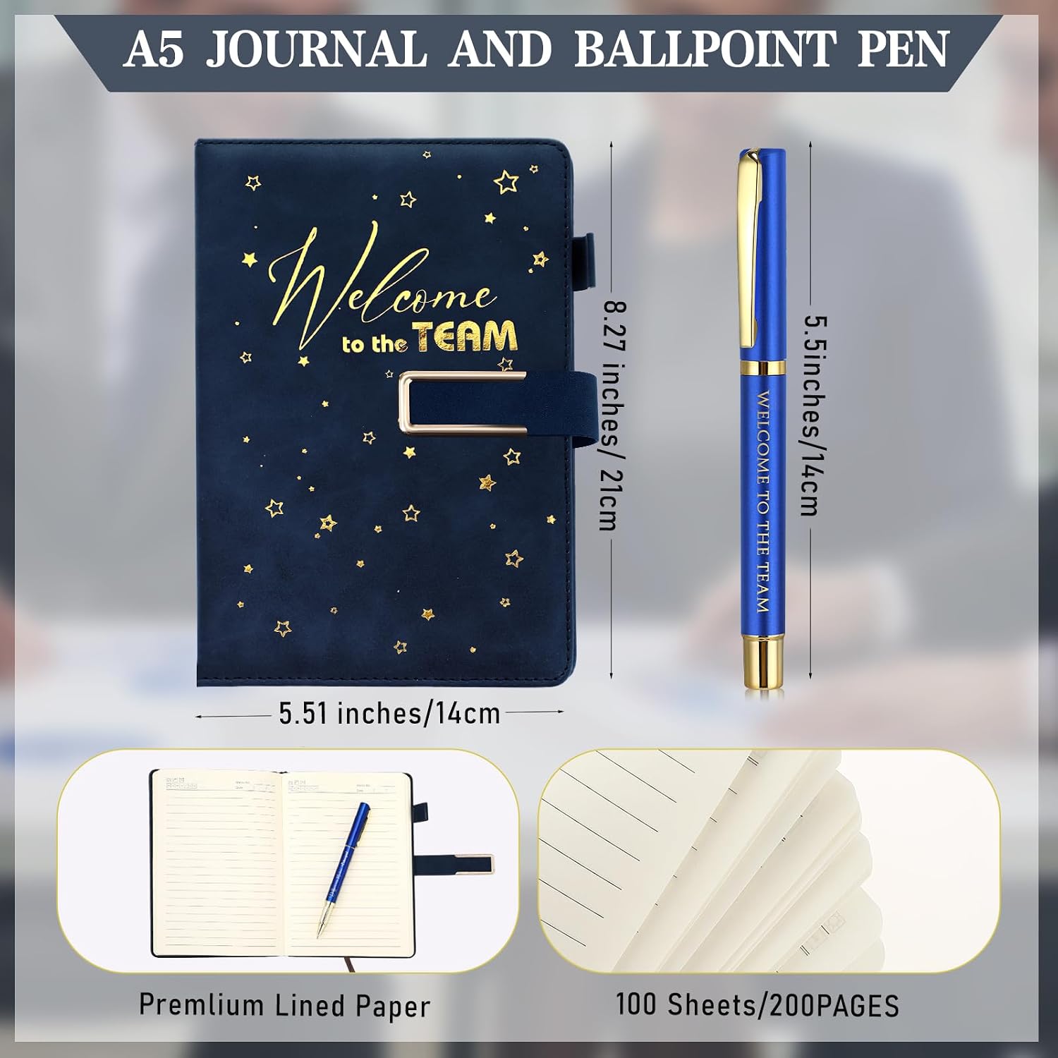 3 Pcs Welcome to the Team Gift Set Tumbler Notebook Pen, Blue image 3