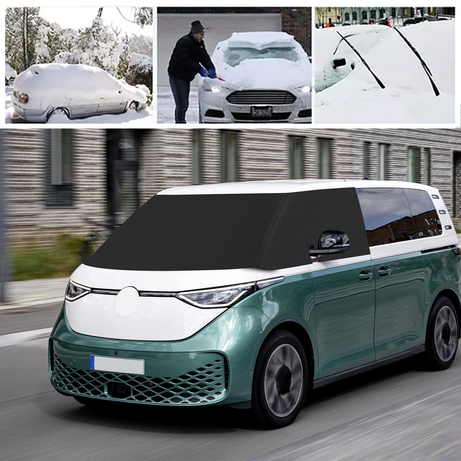 VW ID Buzz 2022-2025 600D Frontscheibe Abdeckung Wasserdicht Wetterfest