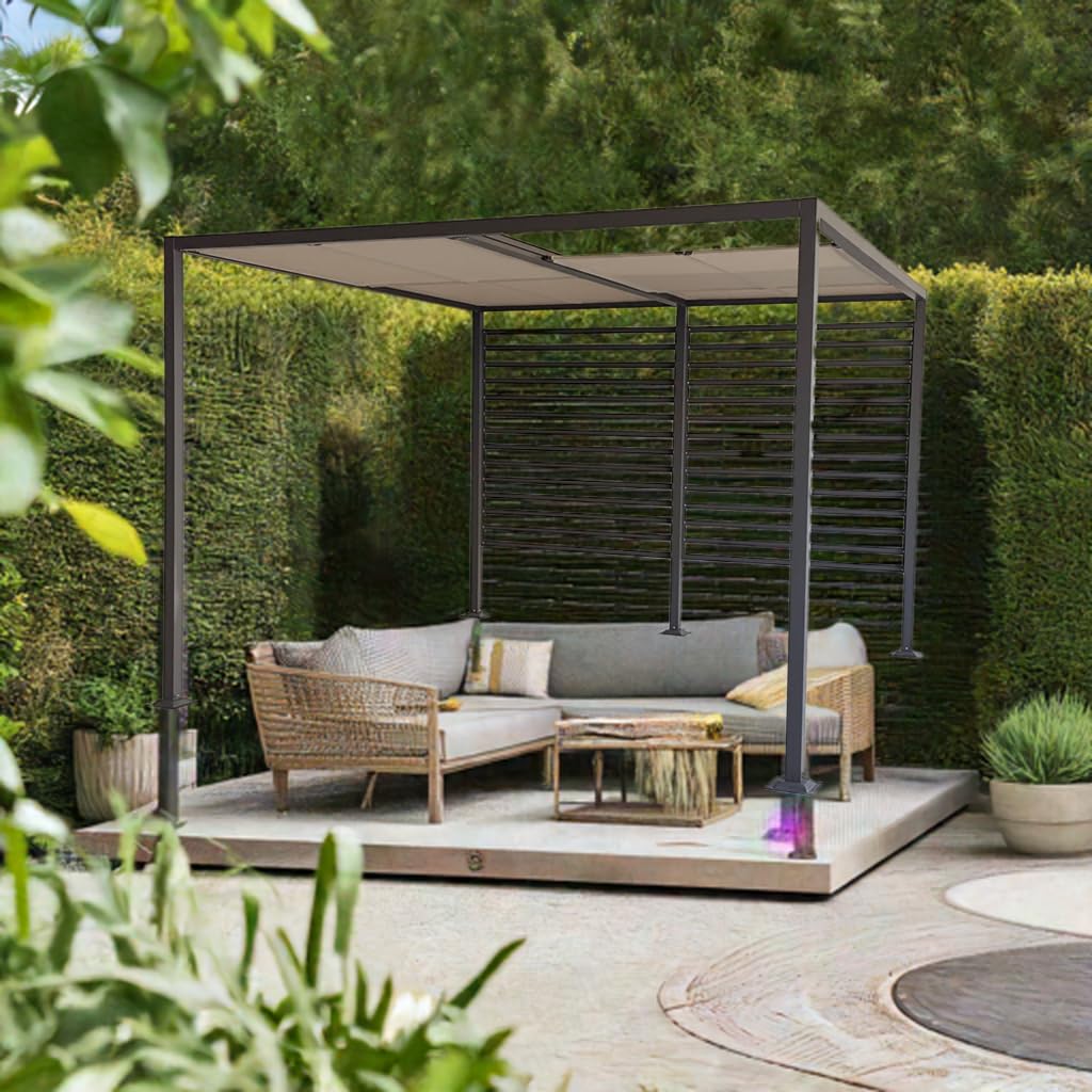 Jet-LINE® Pawilon | pergola aluminiowa | pawilon ogrodowy | ochrona przed promieniowaniem UV | pergola Amun | wymiary: 3 x 4 m | dach przesuwny | zadaszenie ogrodu | zadaszenie tarasu
