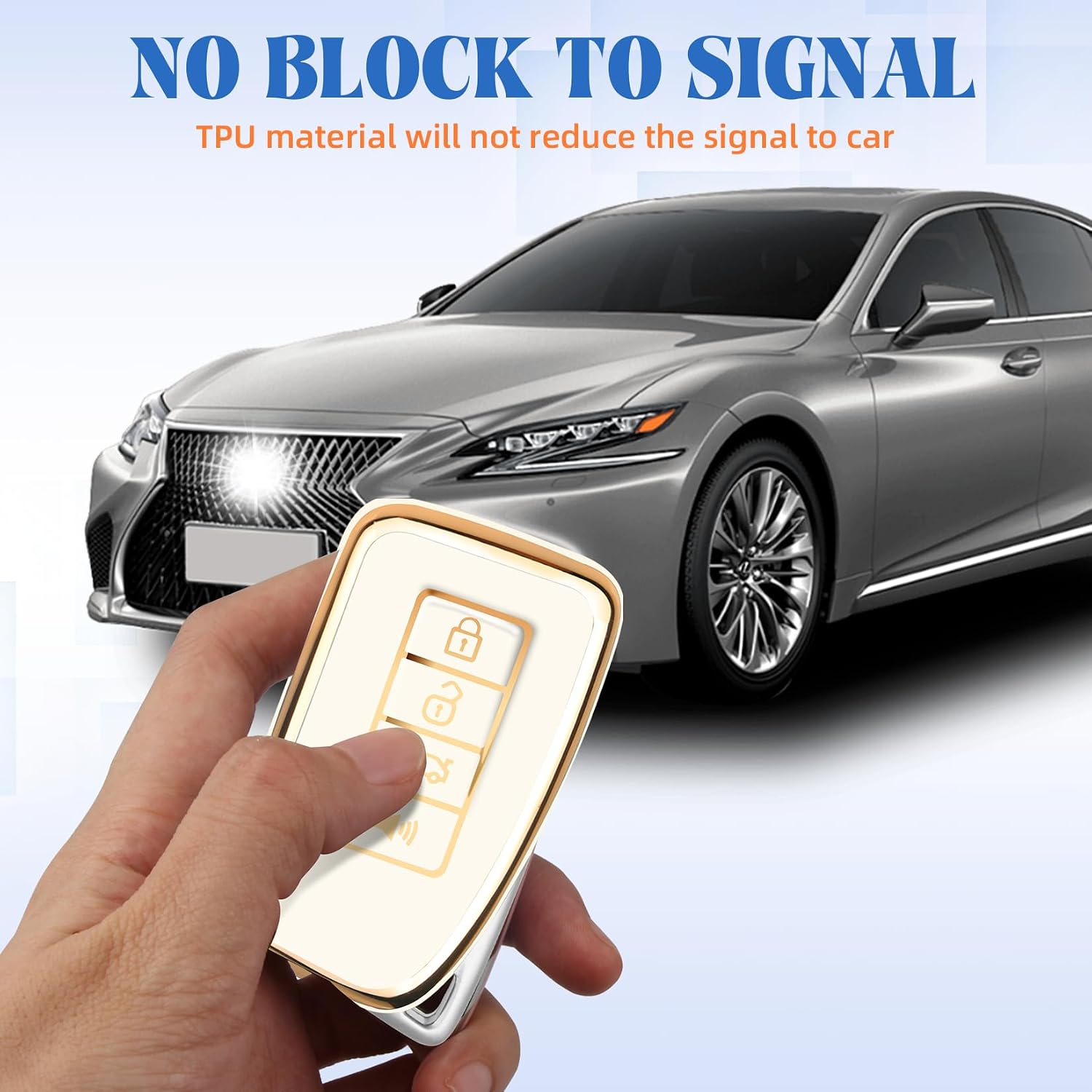 QBUC for Lexus TPU Key fob Cover (White) image 4