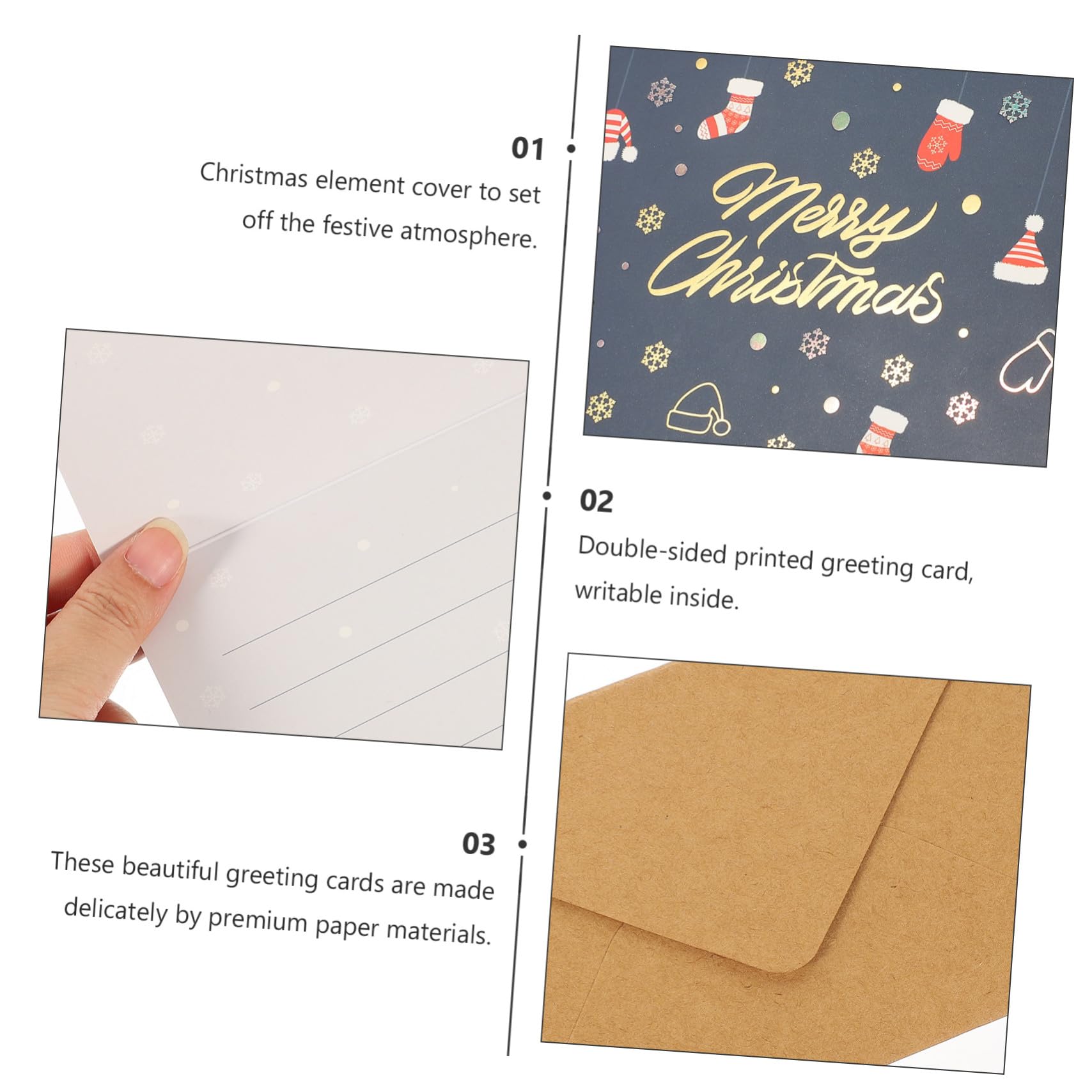 Angoily 40 Sätze Teiliges Weihnachtsgrußkarten in Weiß Rot Blau Braun und Orange Festliche Weihnachts Notizkarten mit Einzigartigem Design für Weihnachtsfeiern Geschenke Freundliche Grüße