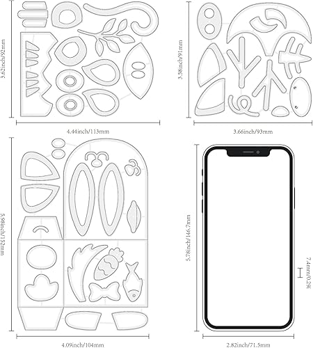 Vista 49 de INFUNLY 71 piezas de letras del alfabeto troqueladas para hacer tarjetas, letras A-Z, mayúsculas, 26 letras de metal, troqueladas, números en 71