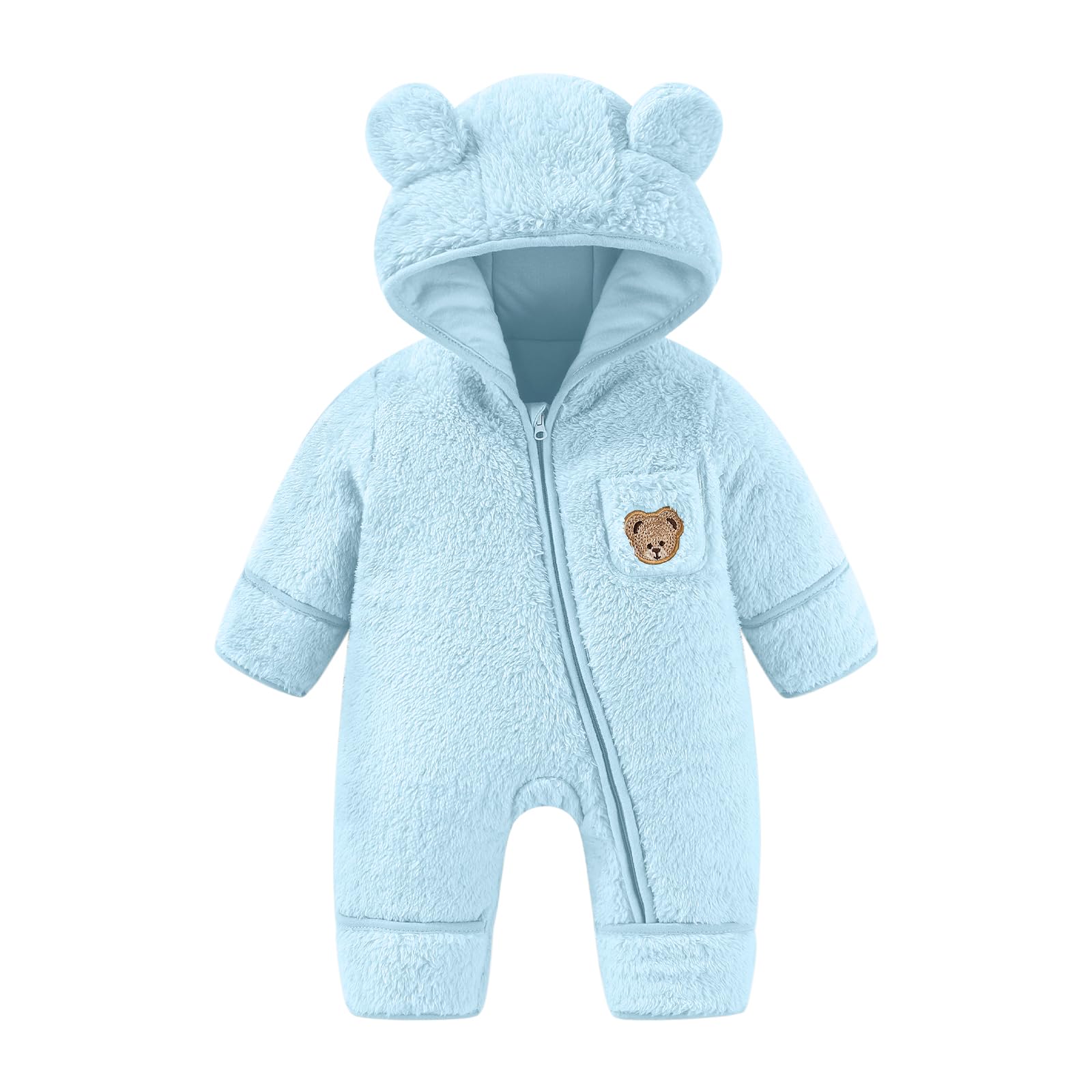 FEOYA Tuta Con Cappello Per Bebè Unisex - Pigiama Invernale Con Doppia Cerniera - 6 Mesi/3 Anni