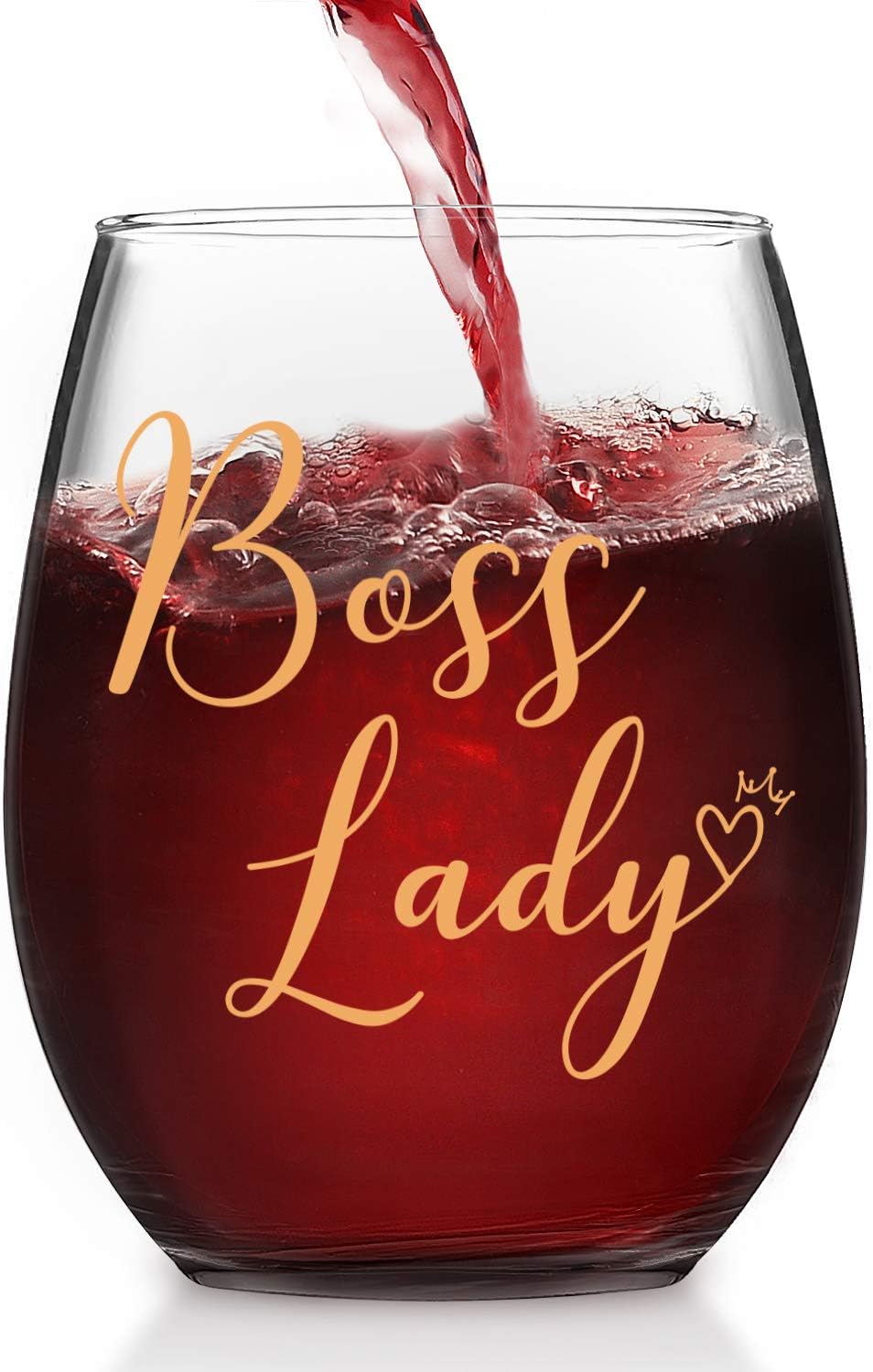 Boss Lady Wine Glass 15 Oz, Boss Lady Stemless Wine Glass