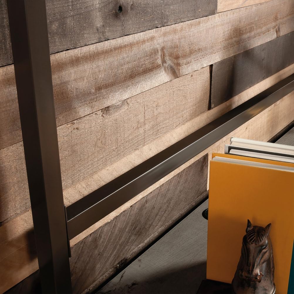 Desk Hutch with 1-Inch Thick Top, 60" Open Storage Shelf for Work Table, Metal Frame Hutch with Open Shelves, Brown & Grey