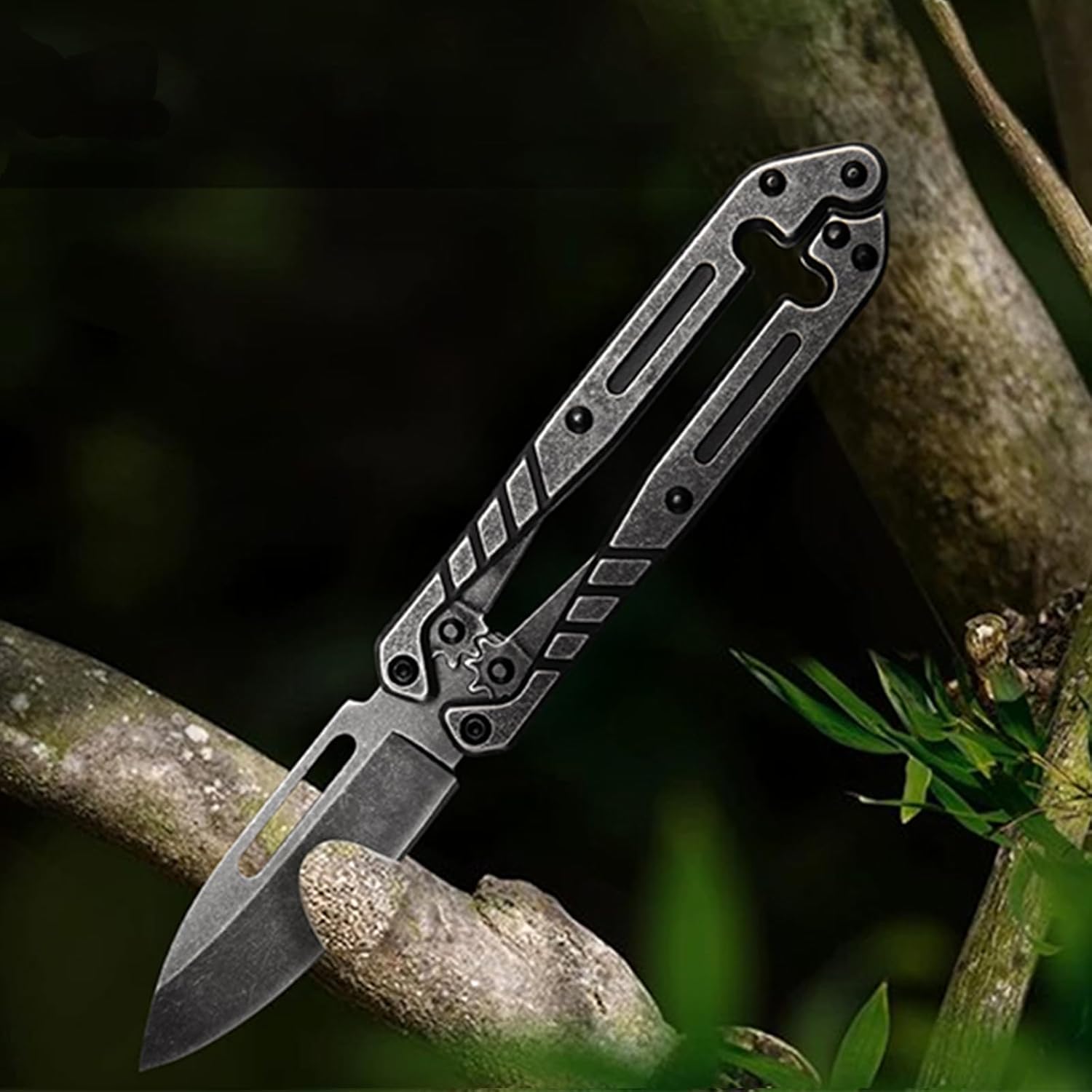 Automatic Utility Knife,All Metal Construction Carbon Stainless Steel Blade,Quick Change Retractable Box Cutter,3.1" Blade Small EDC Knife,Great Gift for Men Grey