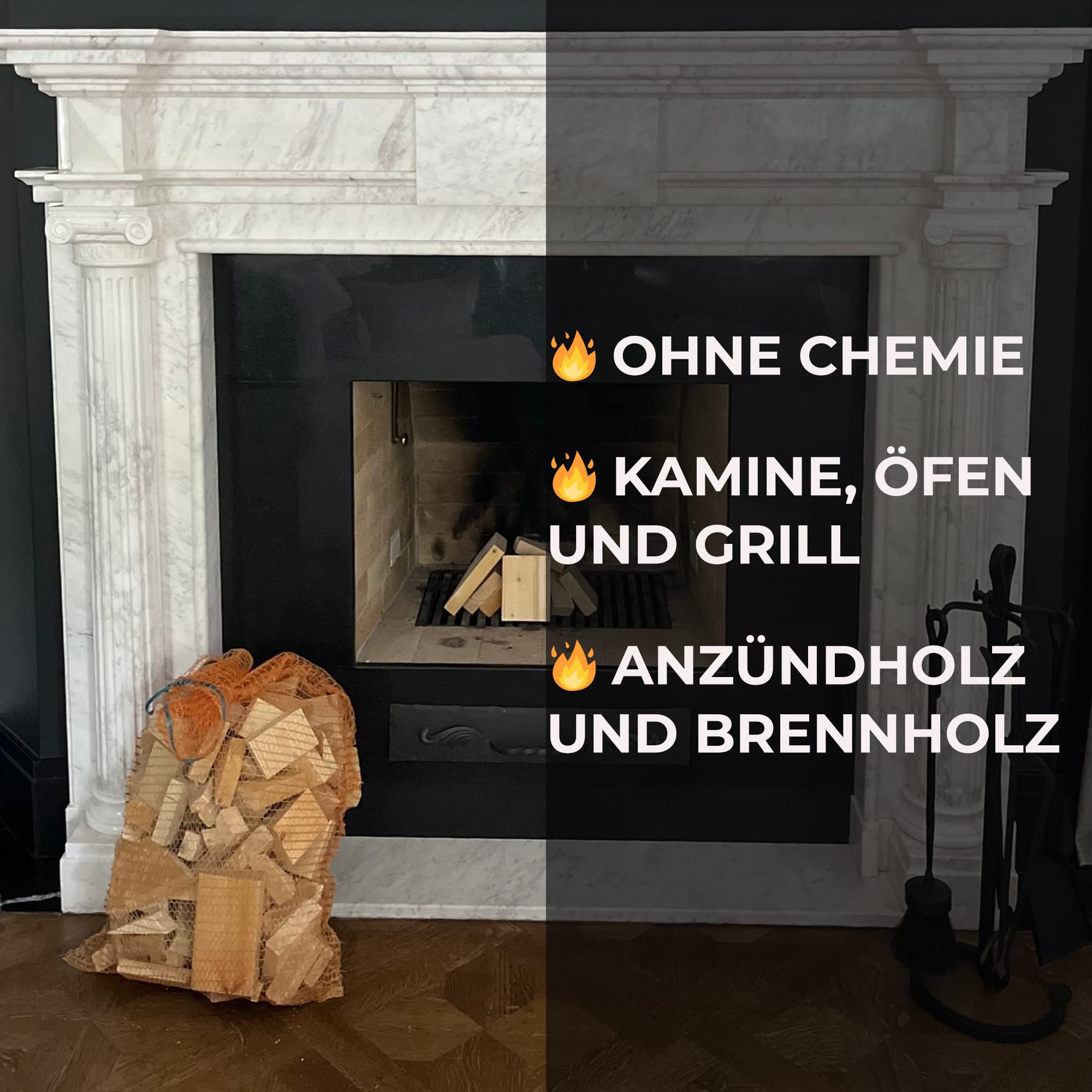 TROCKENES Brennholz Fichte 30 kg | Kaminholz Kamin Holz Anzünder aus Eichenholz für Grill Kamin Ofen | 100% Natürlich Anfeuerholz Anmachholz Anzündholz Feuerholz Kaminanzünder (30 kg)