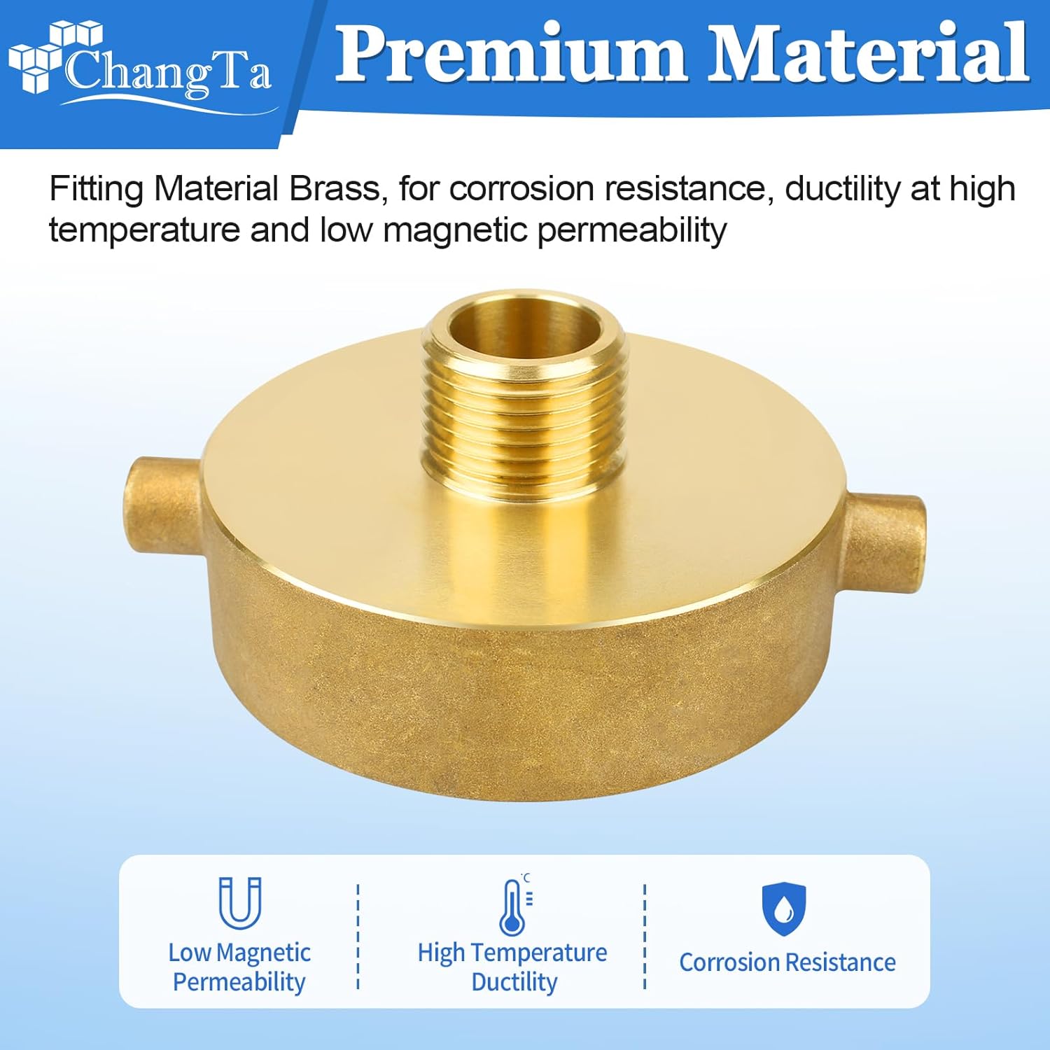 Brass Fire Hydrant Adapter, Garden Hose Brass Fire Equipment - Fire Hydrant Hose Adapter with Pin Lug Fit for Fire Hydrants, Hoses, Pipes… (2-1/2"NH Female x 3/4"GHT Male (2 Pack))