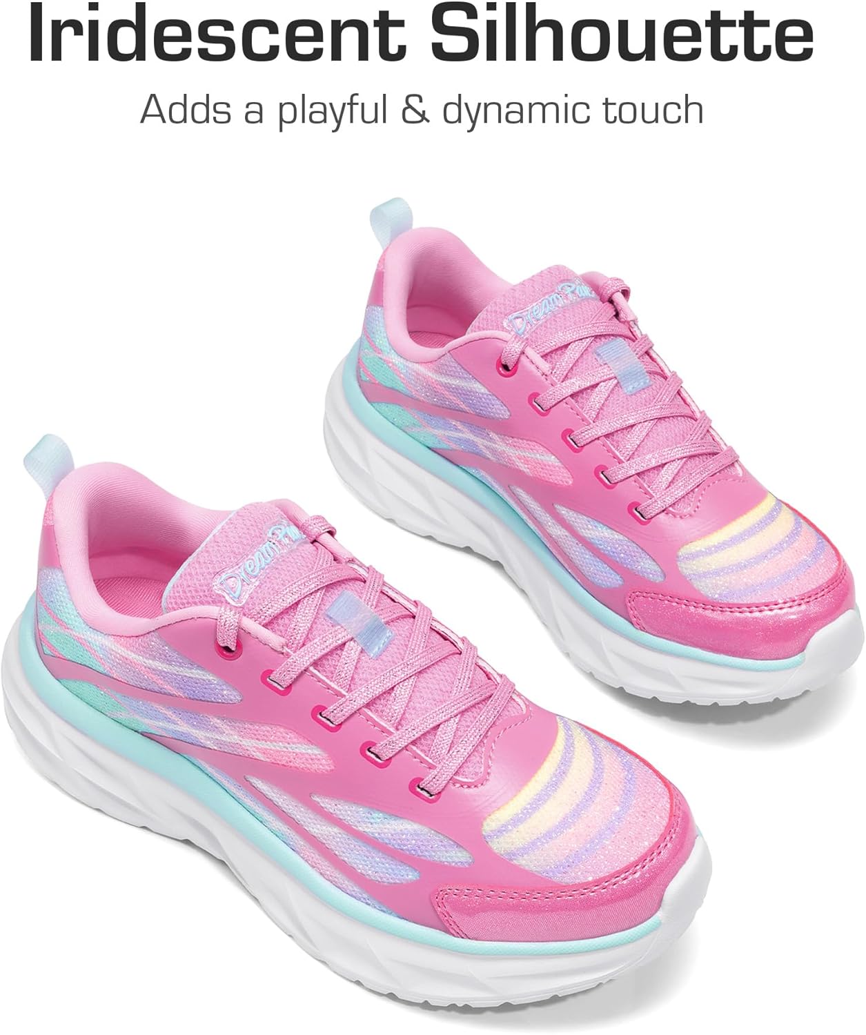 DREAM PAIRS Girls Shoes Sneakers Kids Tennis Shoes Lightweight Lace Up Running Casual Walking Shoes - Image 2