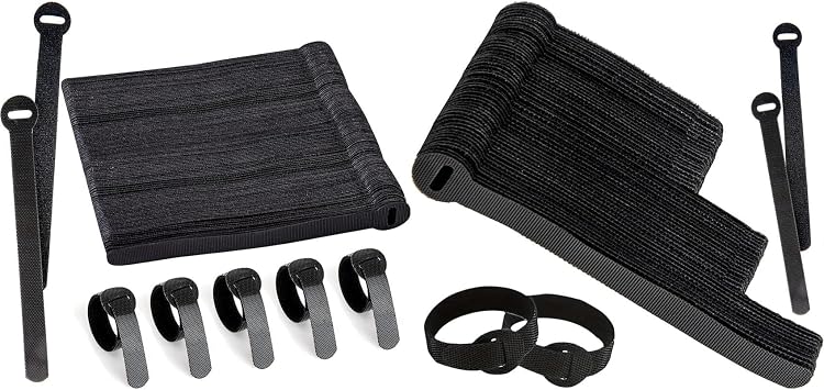 240 PCS Cable Ties Reusable 5, 6, 8 Inch Cord Wraps, Cable Organizer, Multi-Size Wire Ties for Home & Office Management