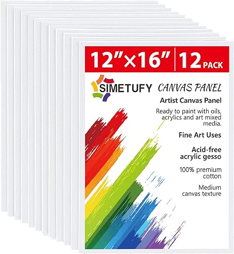 Miniatura 15 de Simetufy Paquete de 12 Tableros de Lienzo Pequeños para Pintura de 4 x 6 pulgadas - Paneles de Mini Lienzo de 100% Algodón sin Ácidos Imprimados