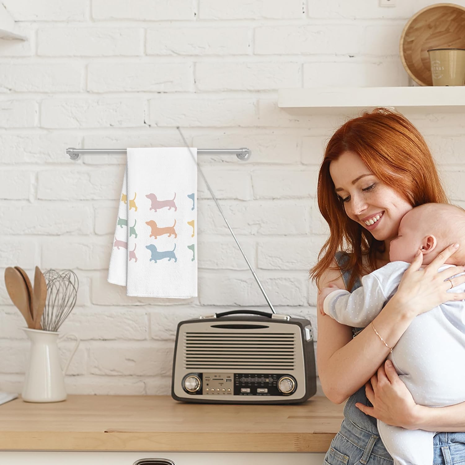 Wiener Dog Kitchen Hand Towels - Dachshund Tea Towels, Decor and Gifts for Women, Dog Mom - 1624 Inches - Image 5