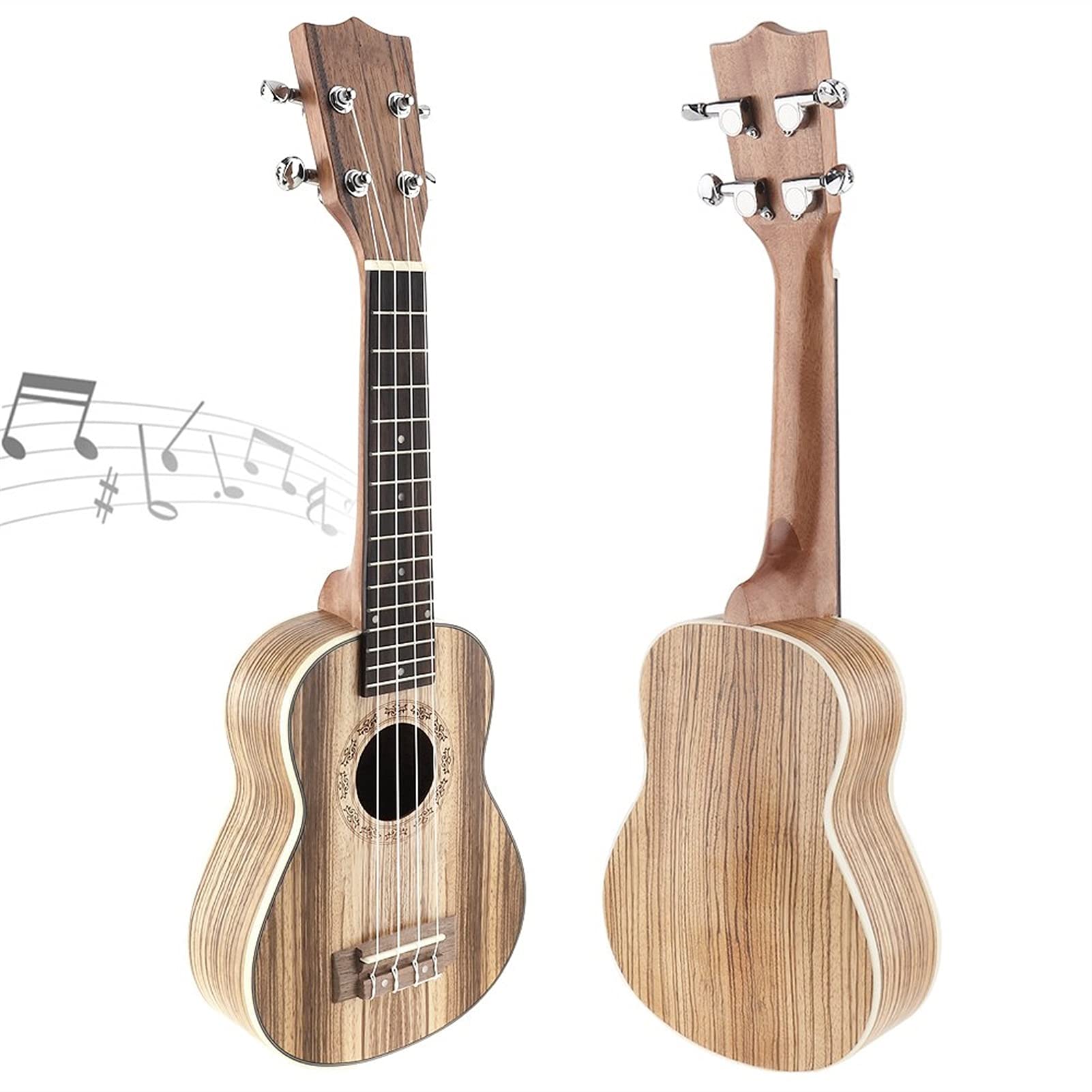 Ukulele koncertowe Początkujący Ukulele 21- calowy Wysokiej Jakości Przenośne Sopranowe Ukulele 15 Fret Cztery Struny Zebra Guitar Guitar Ukelele Muzykalny Instrument Struszony