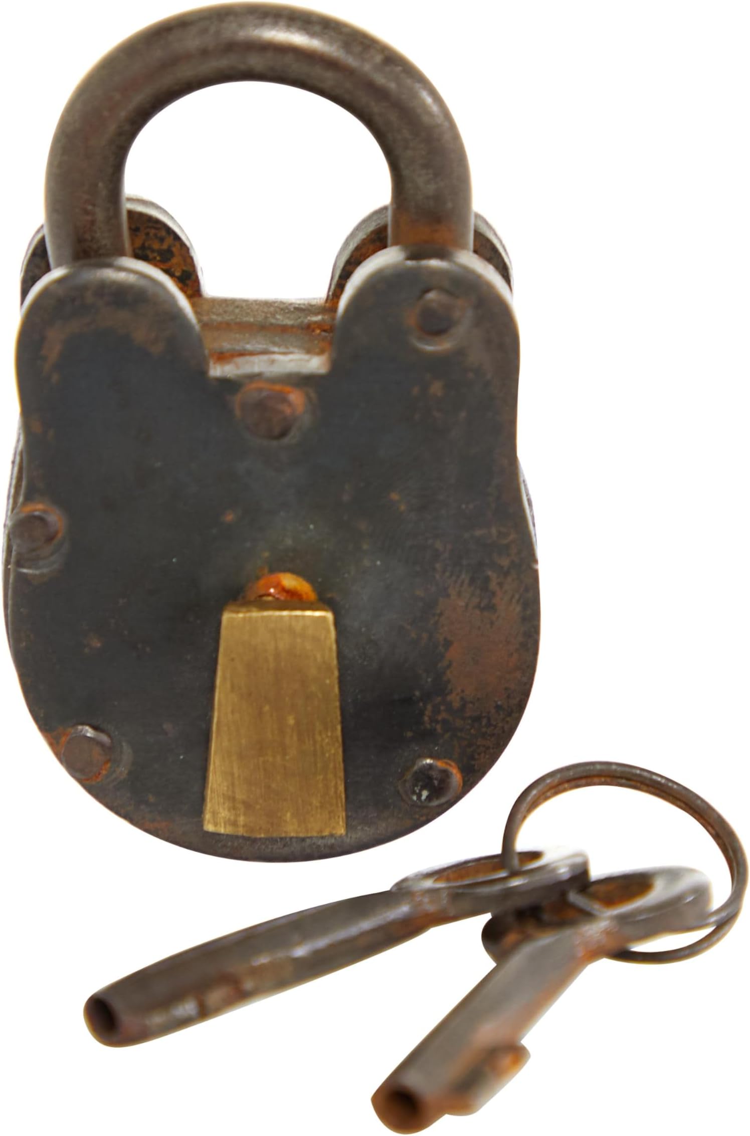 Gray Brass Lock And Key, 2" x 3" x 2"