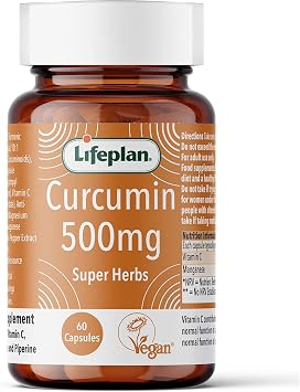 Lifeplan Super Herbs Curcumin 500mg 60 Capsules   with Vitamin C and Manganese and Piperine   60-Day Supply