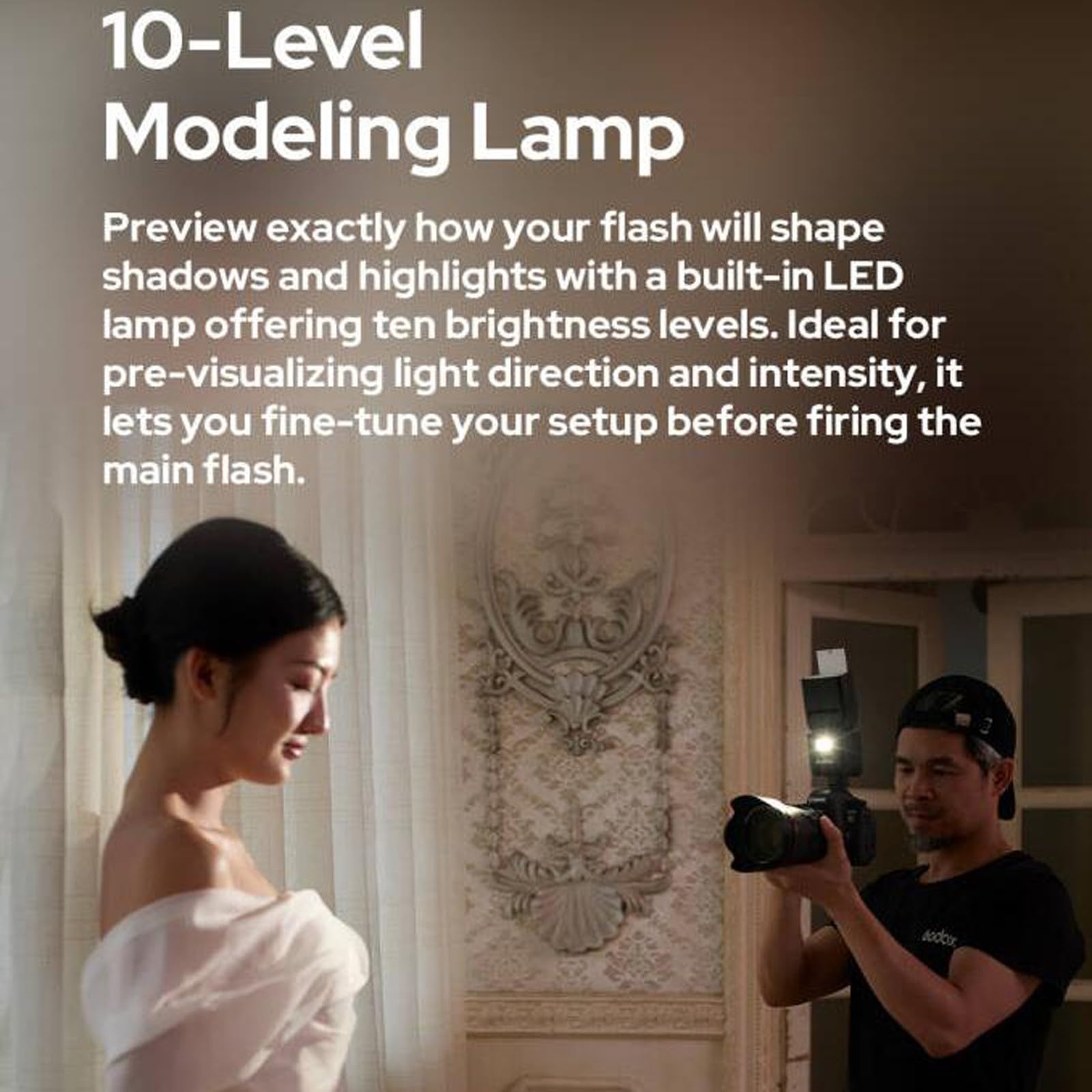 Godox V480O Flash TTL para Olympus Cámara Speedlite, GN50, Batería de Iones de Litio de 7,2 V/2200 mAh, 650 Destellos a Máxima Potencia, Tiempo de Recarga de 1,7s,Lámpara de Modelado LED de 10 Niveles