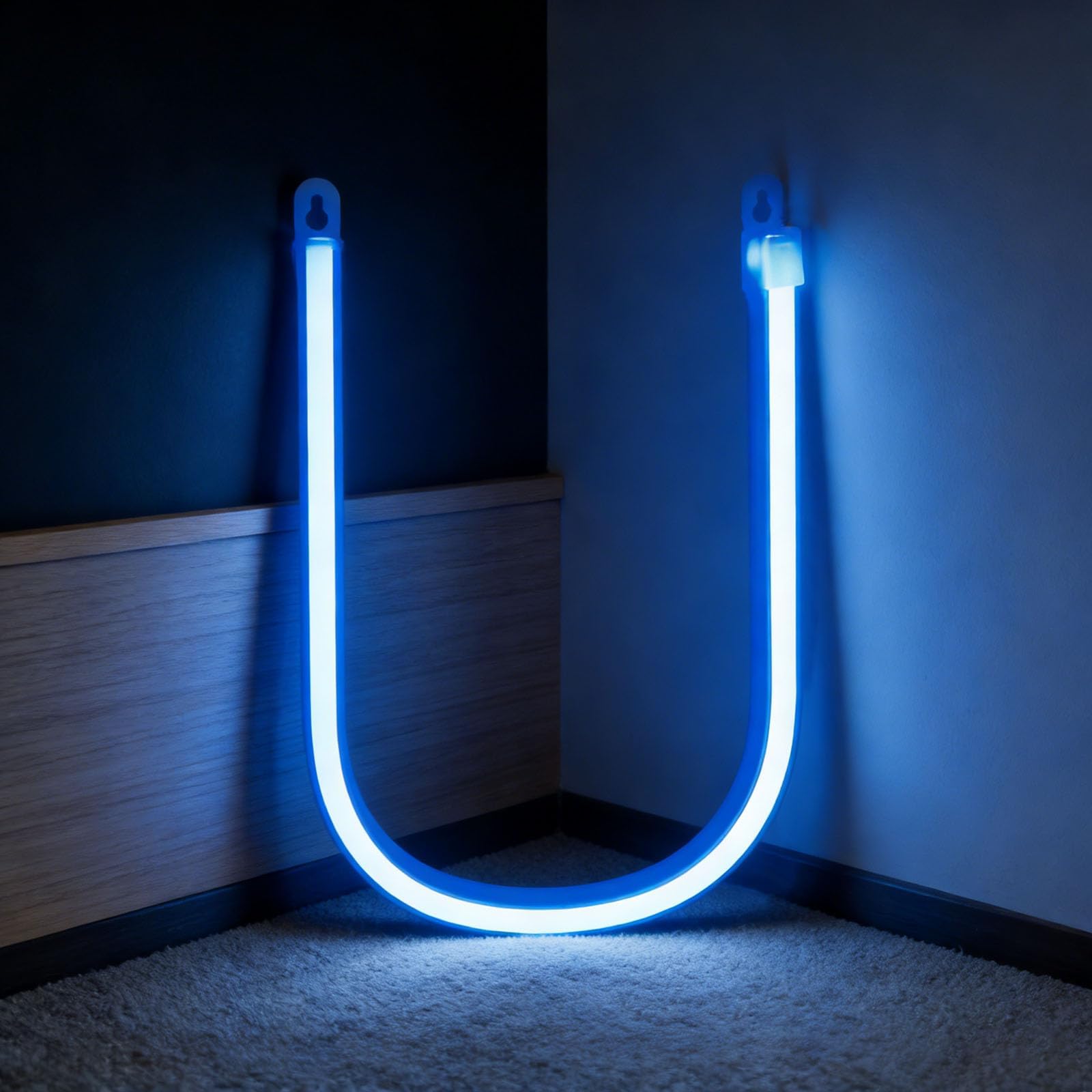 shulovehua Neon Blue LED Marquee Letter Lights, Light Up Letters Glitter Alphabet Letter Sign USB/Battery Powered for Night Light Birthday Party Wedding Girls Gift Home Bar Christmas Decoration(U) — image 1