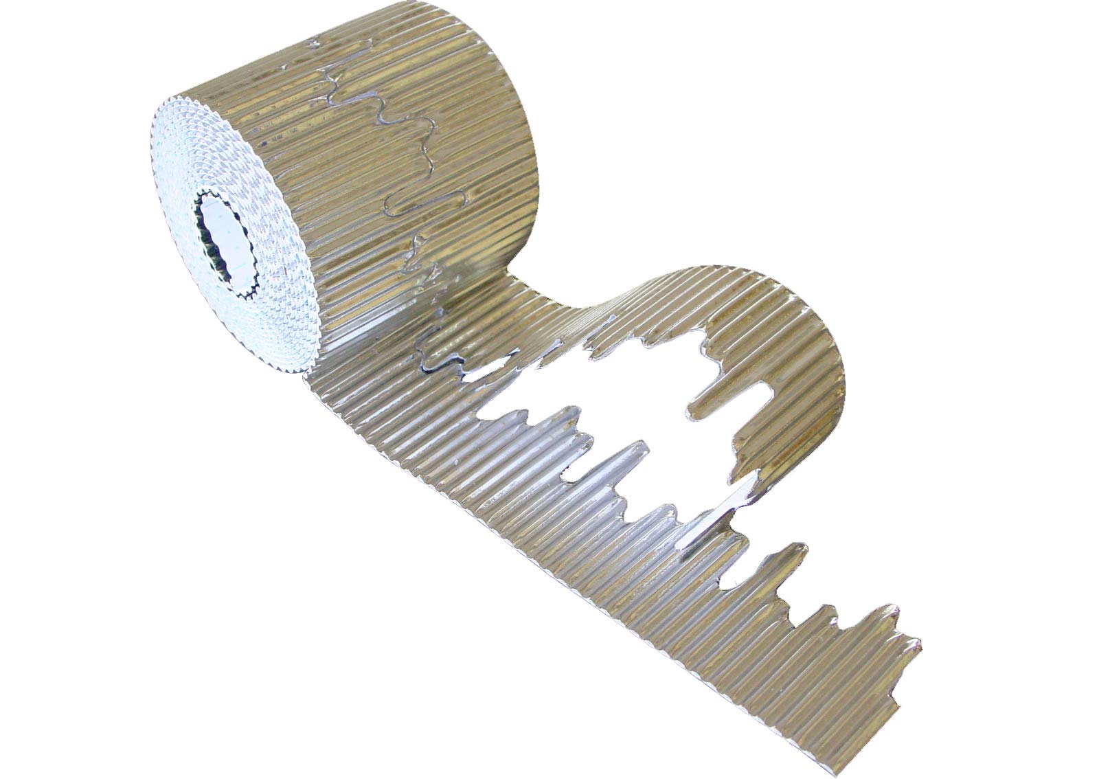 Bright Ideas Icicle Edge Corrugated Border School Displays Arts and Crafts, 10cm x 7.5m, Metallic Silver Icicle Border Roll. BI7867.