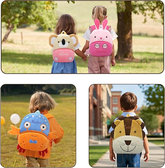 Personalized Kids Backpack, Embroidered Toddler Backpack with Name for Boys & Girls - Mini Rucksack Suitable for Kindergarten & Primary School, Ages 1-4 (Lion)