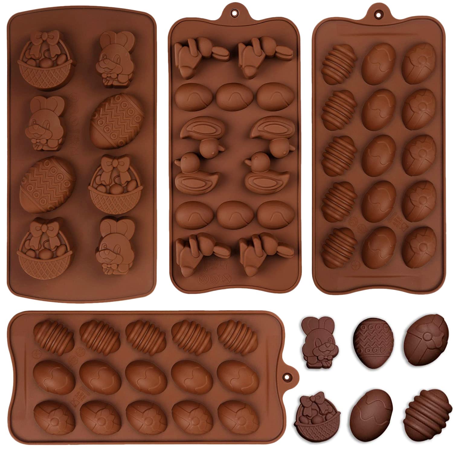JAHEMU Siliconen mallen 3D Konijnen Vormen Siliconen Cake Mallen 6 Holte Zeep Mousse Bakvorm voor Snoep Chocolade Cupcake Jelly Brood Pudding Muffin 2 stuks