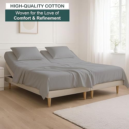 Miniatura 3 de Juego de sábanas de tamaño King divididas en la parte superior para camas ajustables, juego de sábanas de media división para camas ajustables,