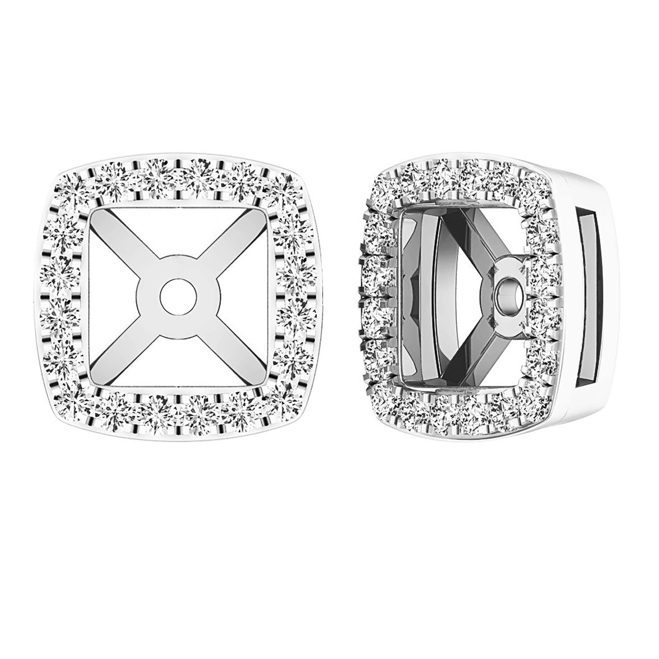 Dazzlingrock Collection 0.25 Cttw 10K Round White Diamond Removable Jackets for Stud Earrings 1/, Solid White Gold