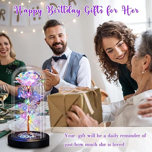 Miniatura 2 de Regalos de flores de rosa de cristal eternas para cumpleaños - Regalos para mujeres para su aniversario, día de San Valentín, día de la madre, Una
