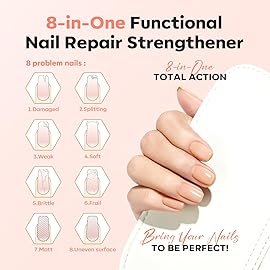 modelones Nail Strengthener Nude Nail Repair for Damaged Nails Strengthening Polish 15ml Nail Growth and Strengthener Natural Concealer Foundation Nail Care Gifts for Women