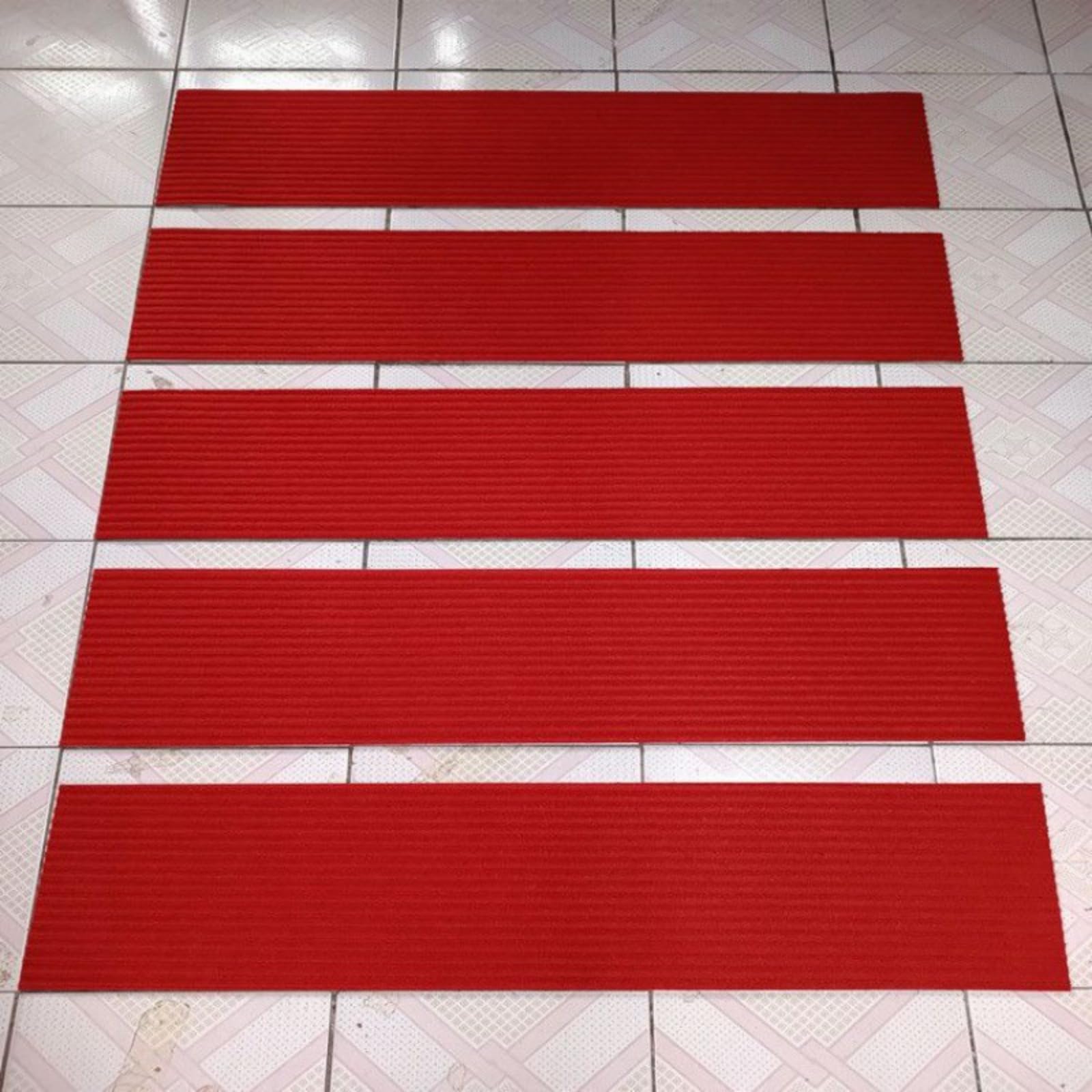 Set di 13 tappetini antiscivolo per scale in legno, per interni, per anziani, colore caffè