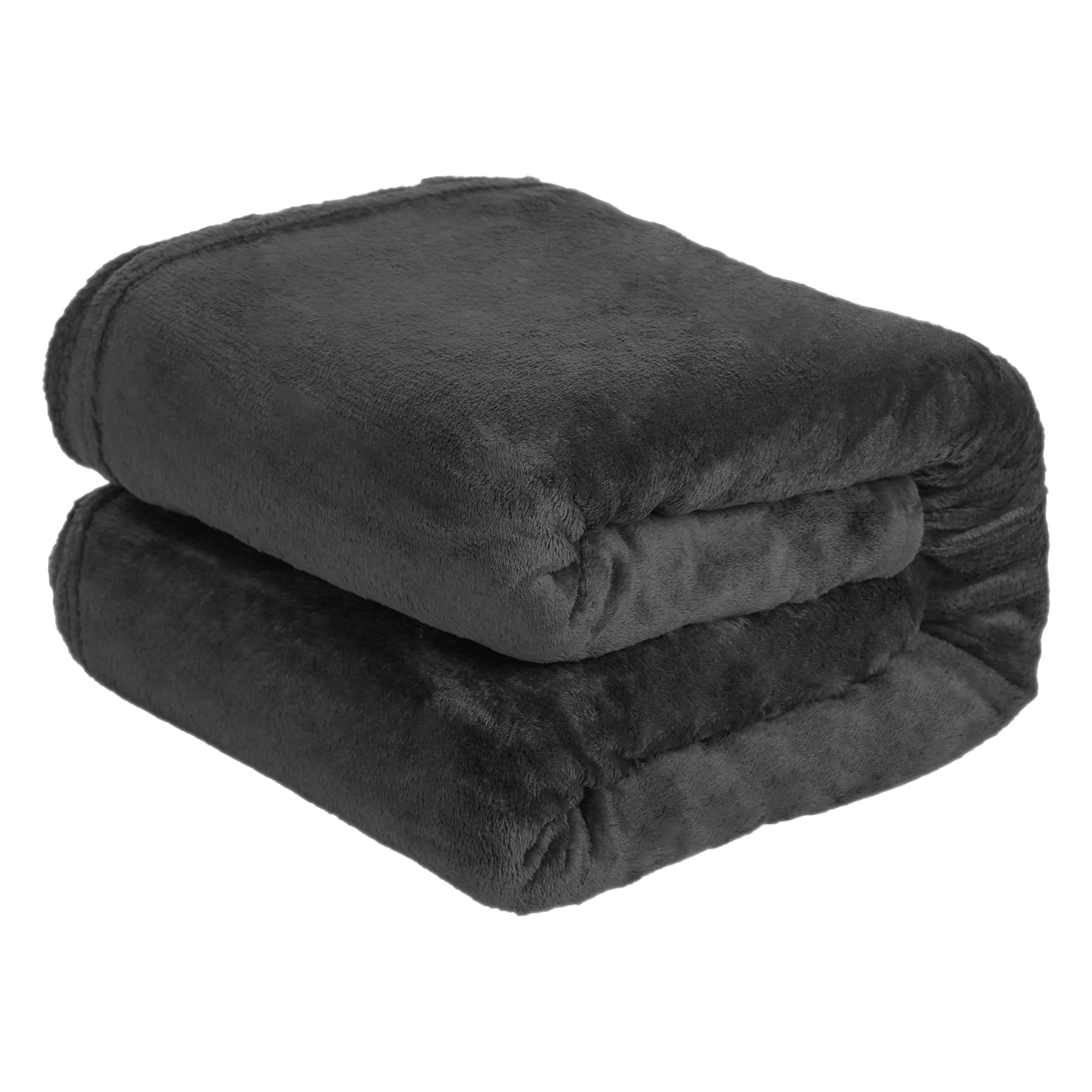 H HANSEL HOME Manta para Sofá Extrasuave Microfibra, Manta Sofa Franela, Manta Polar para Cama, para Toda Estación - Negro,130x160cm